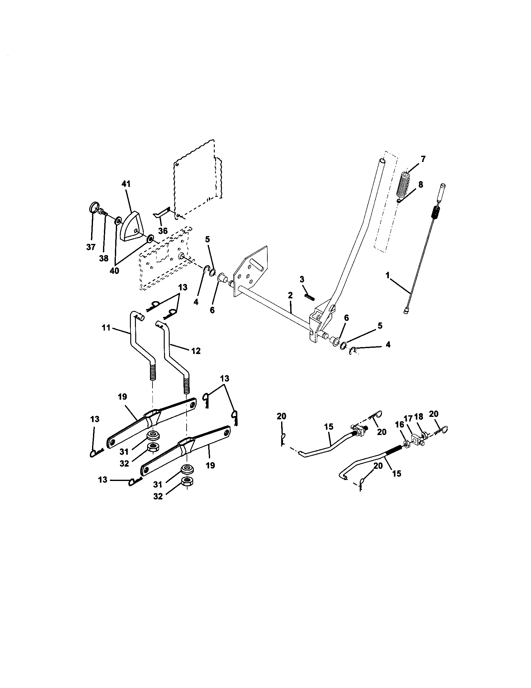 Craftsman 917272421 lift assembly diagram
