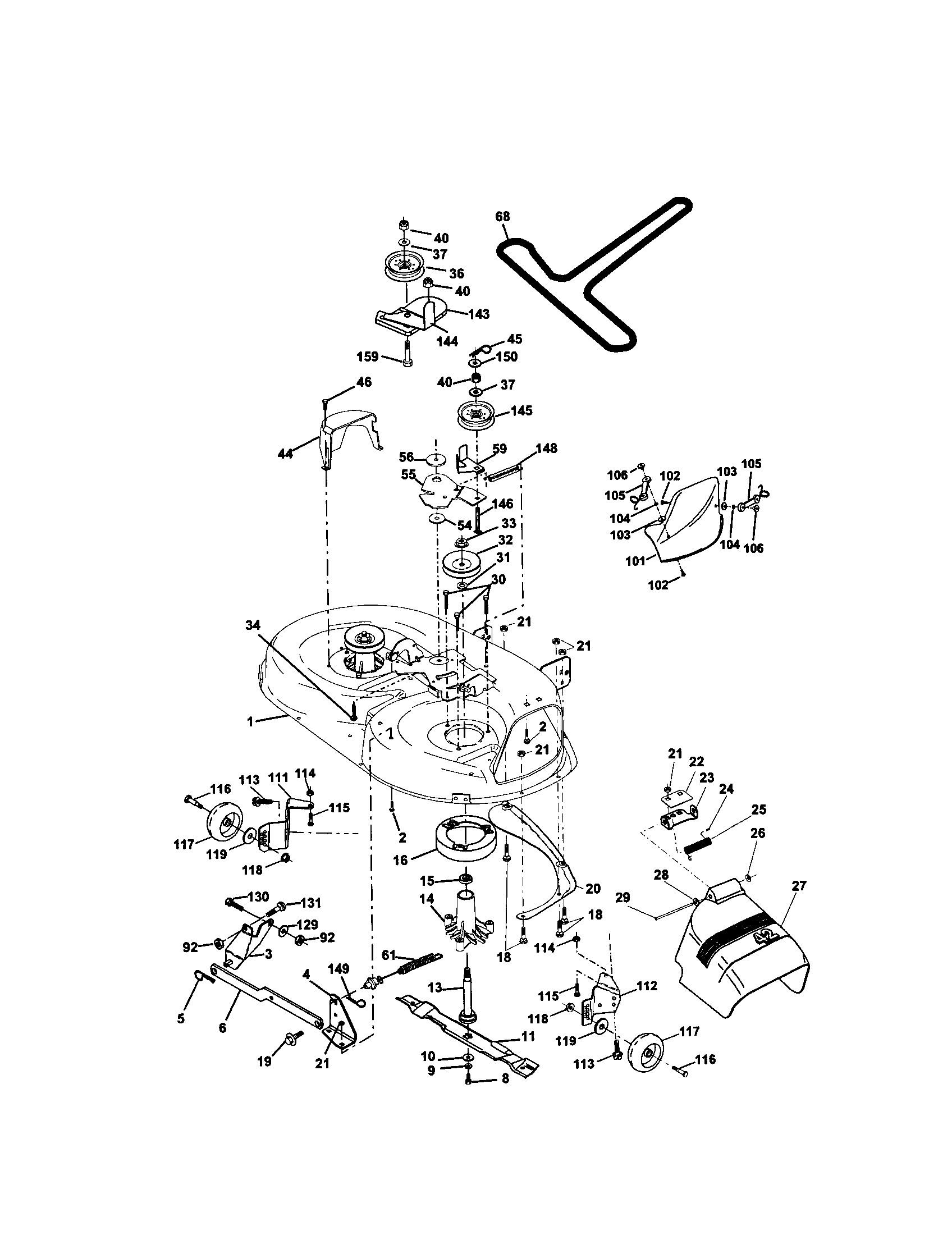 Craftsman 917272421 mower deck diagram