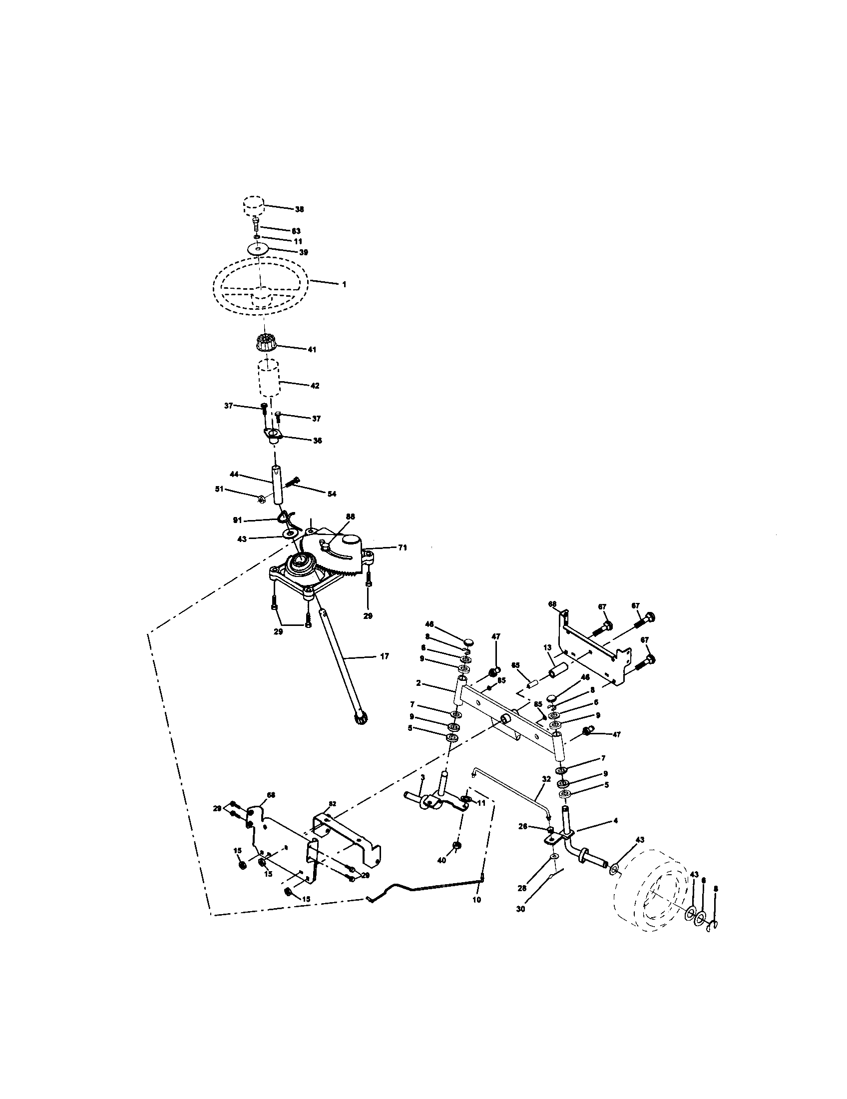 Craftsman 917272442 steering assembly diagram
