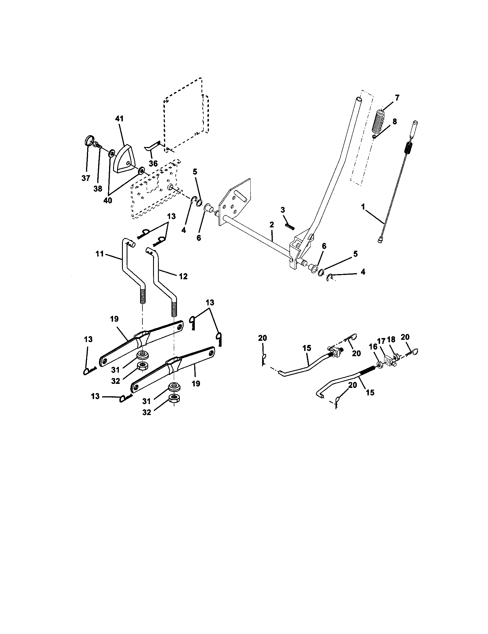 Craftsman 917272442 lift assembly diagram