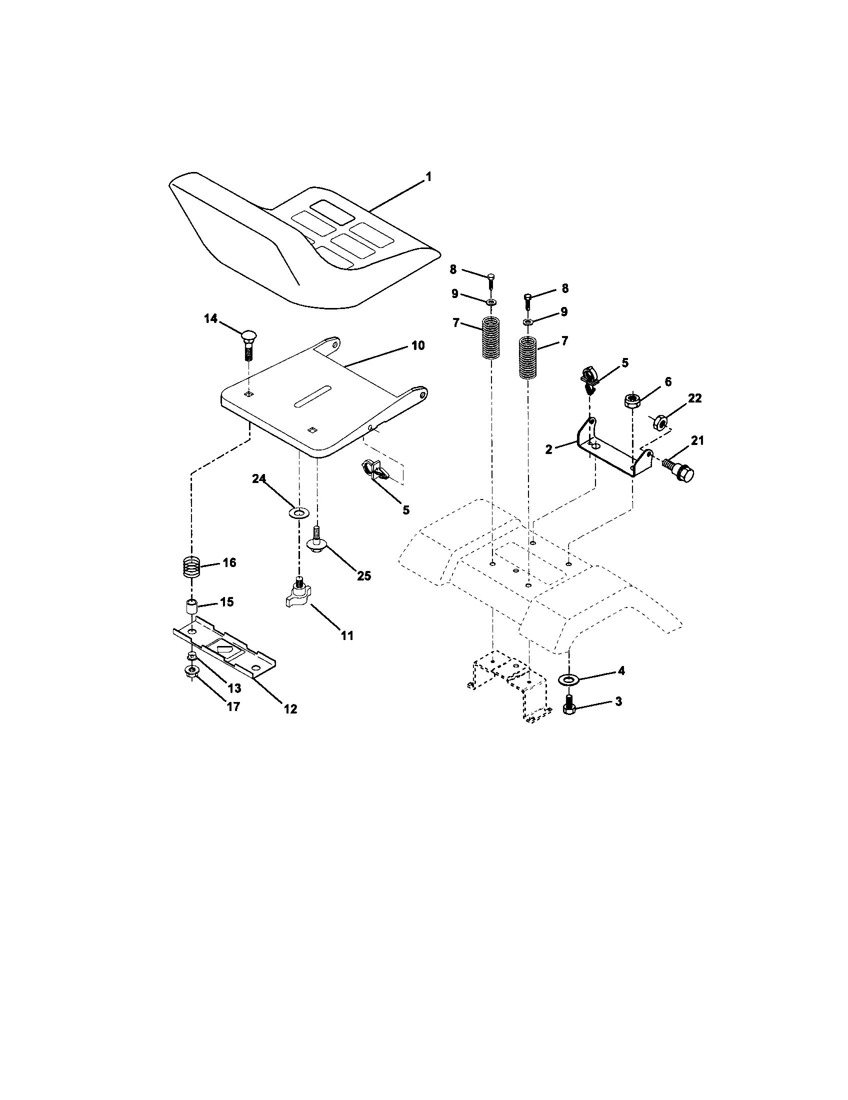 Craftsman 917272442 seat assembly diagram