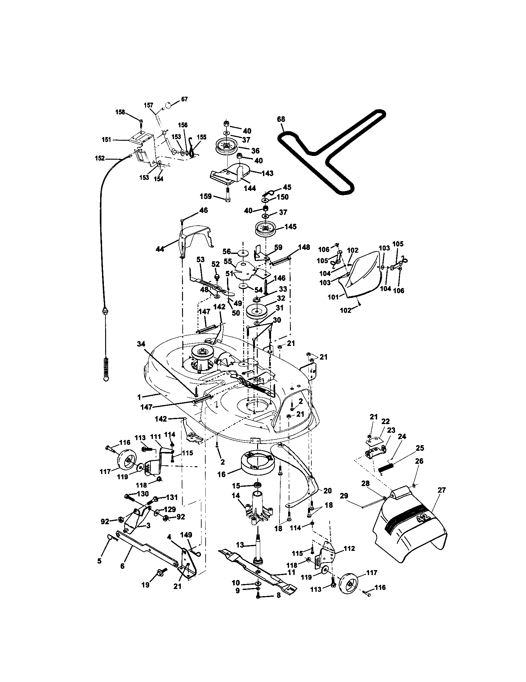Craftsman 917272442 mower deck diagram