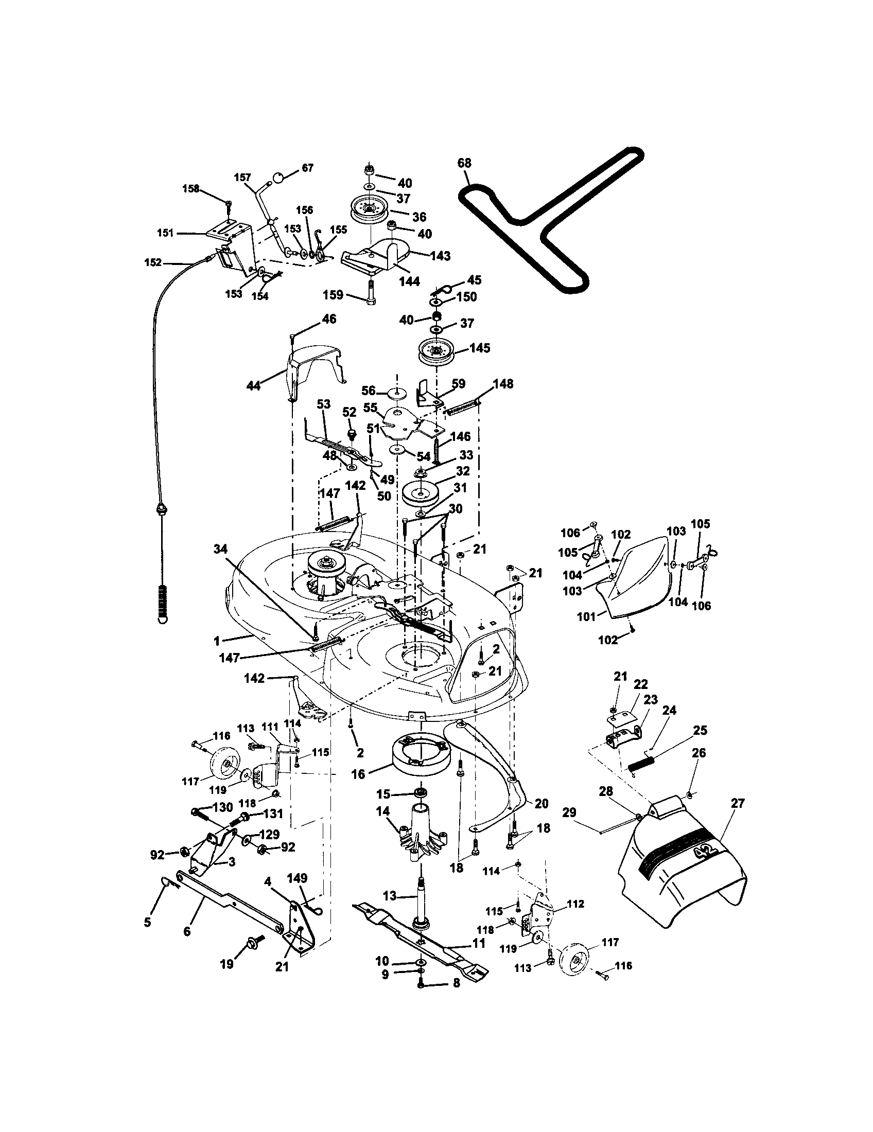 Craftsman 917272431 mower deck diagram