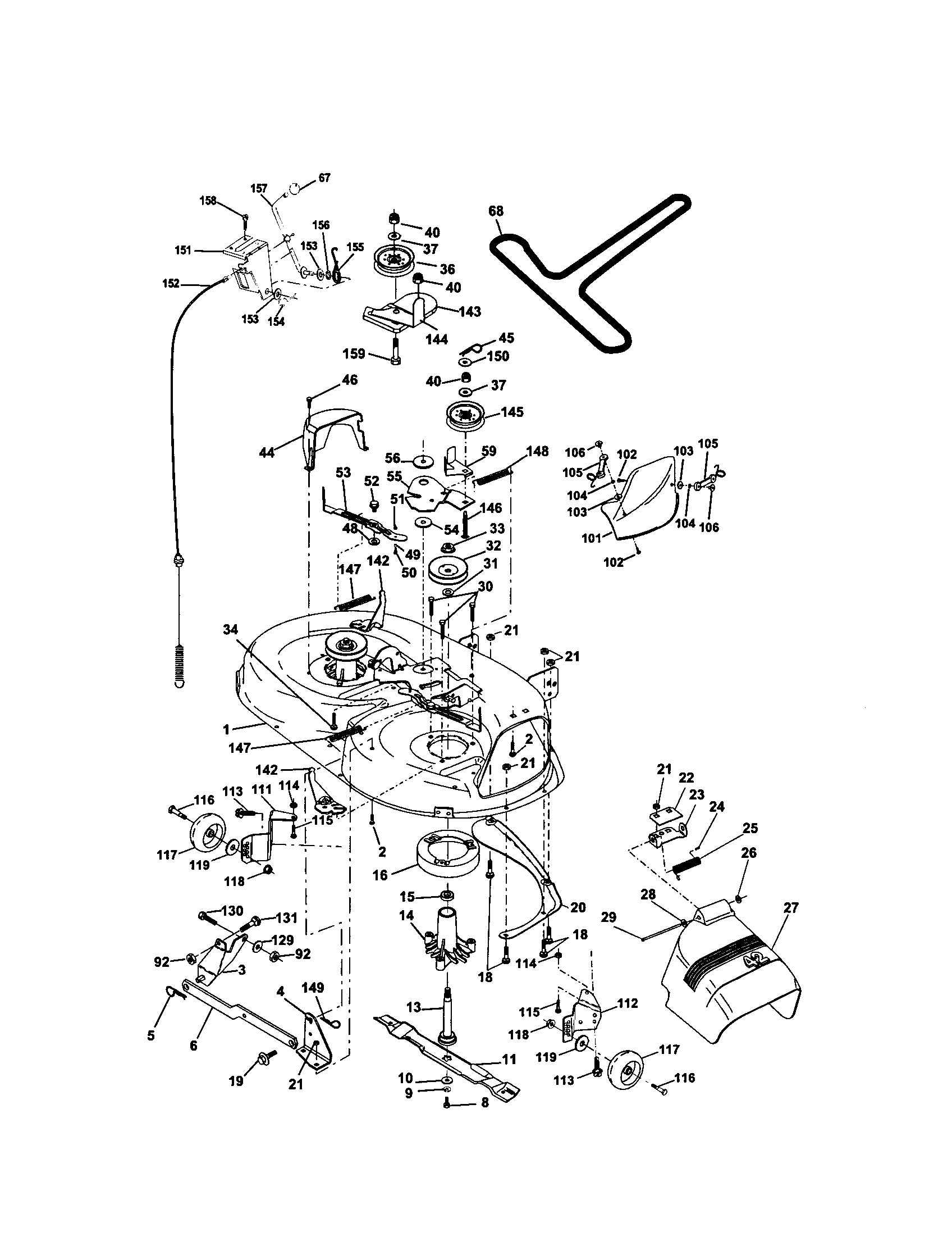 Craftsman 917272066 mower deck diagram
