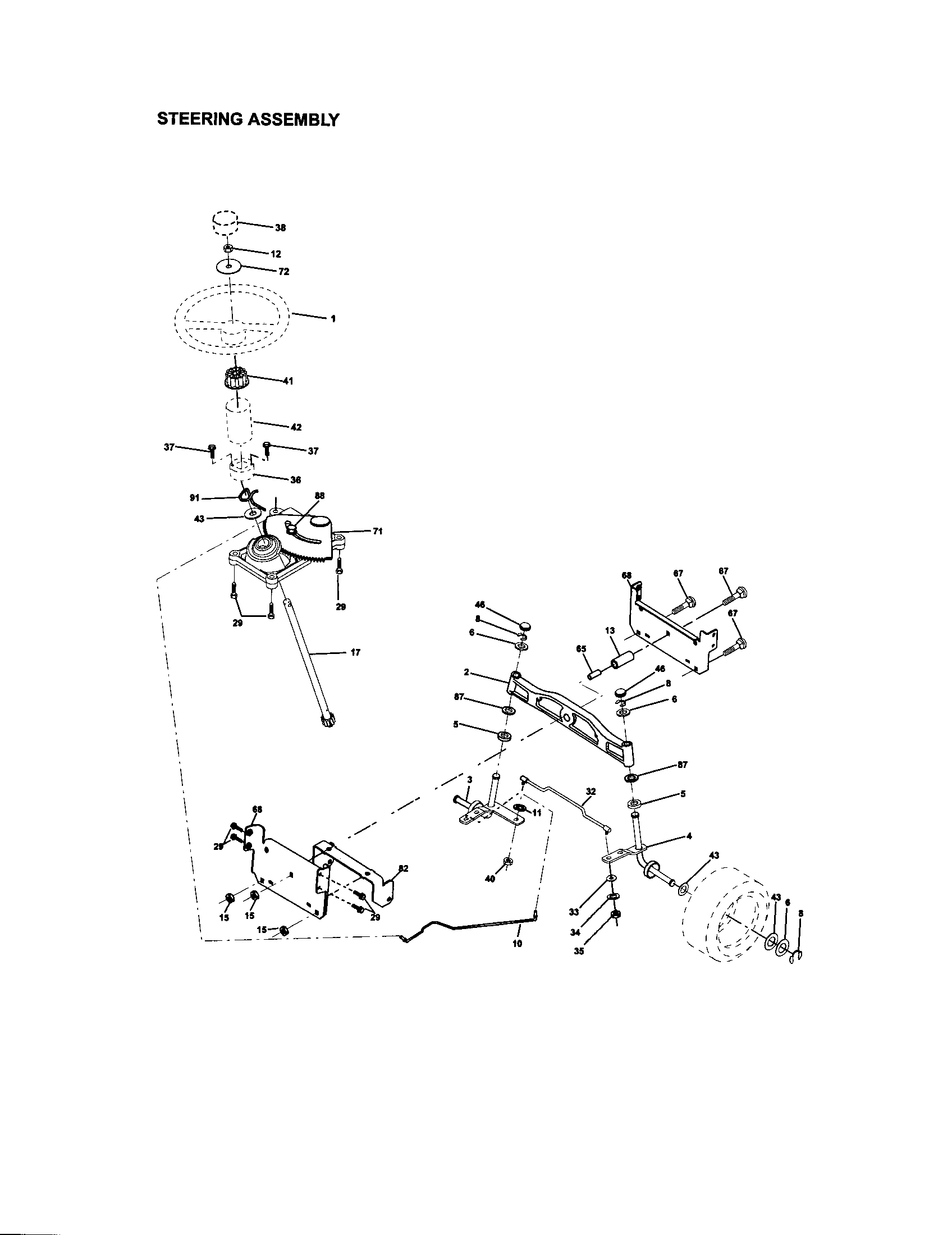 Craftsman 917272232 steering assembly diagram