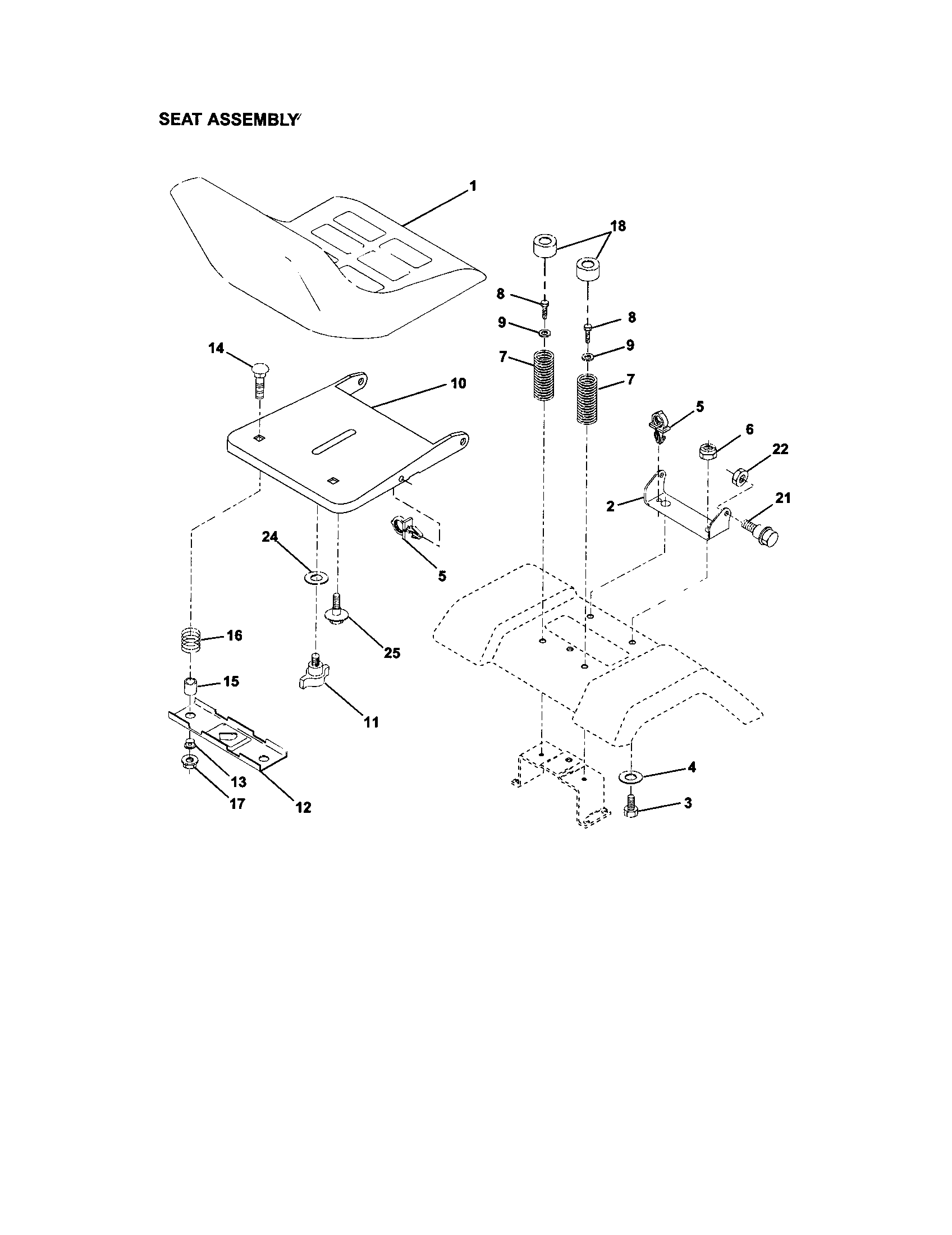 Craftsman 917272232 seat assembly diagram