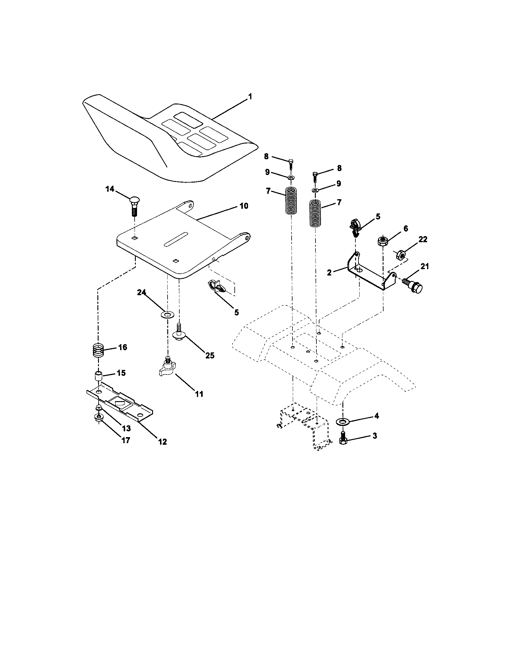 Craftsman 917272432 seat assembly diagram
