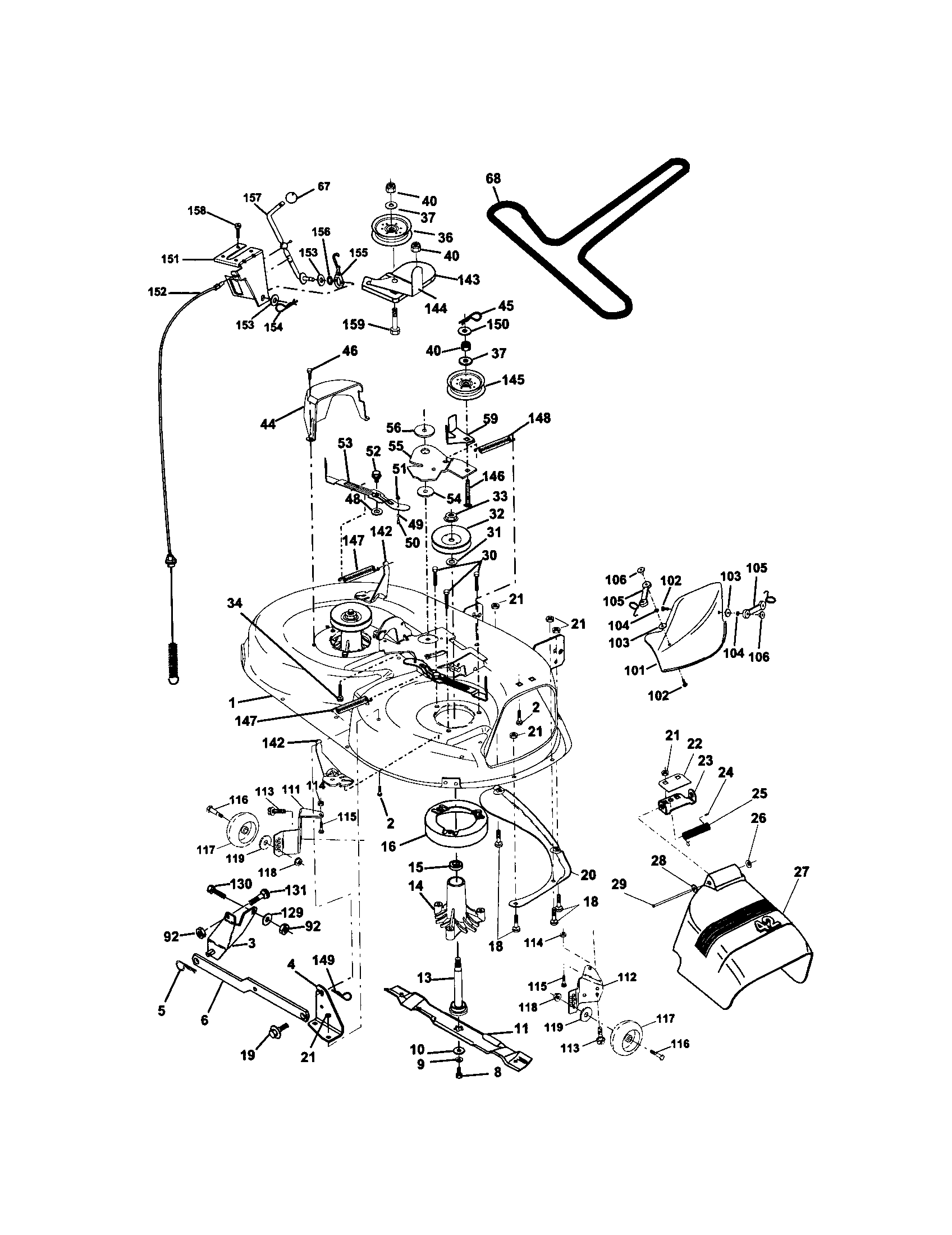 Craftsman 917272432 mower deck diagram