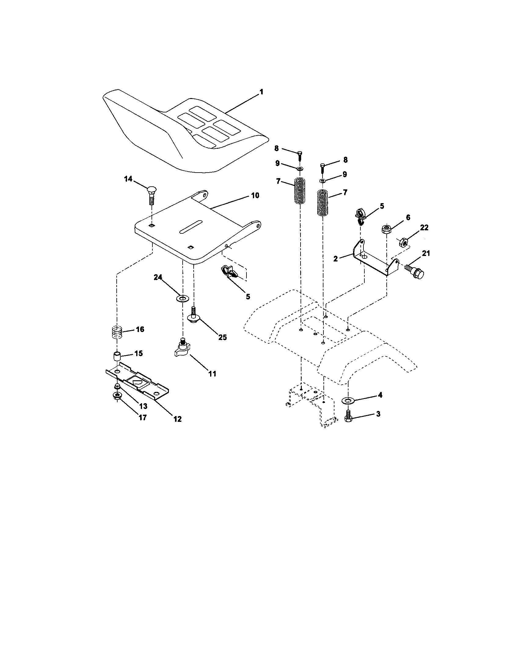Craftsman 917271633 seat assembly diagram