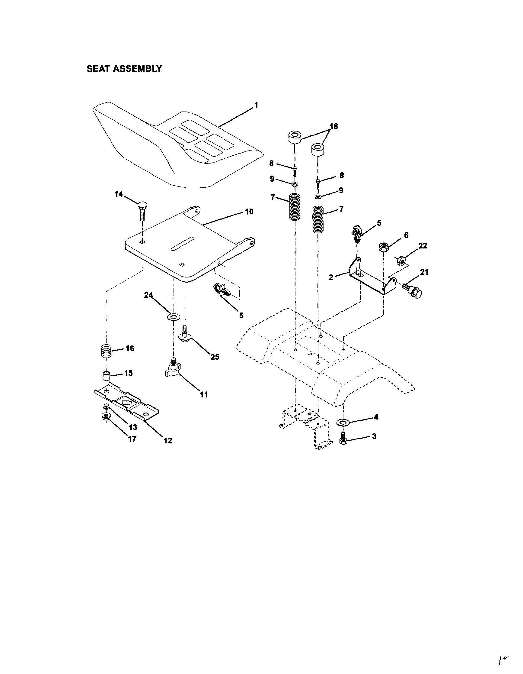 Craftsman 917272242 seat assembly diagram