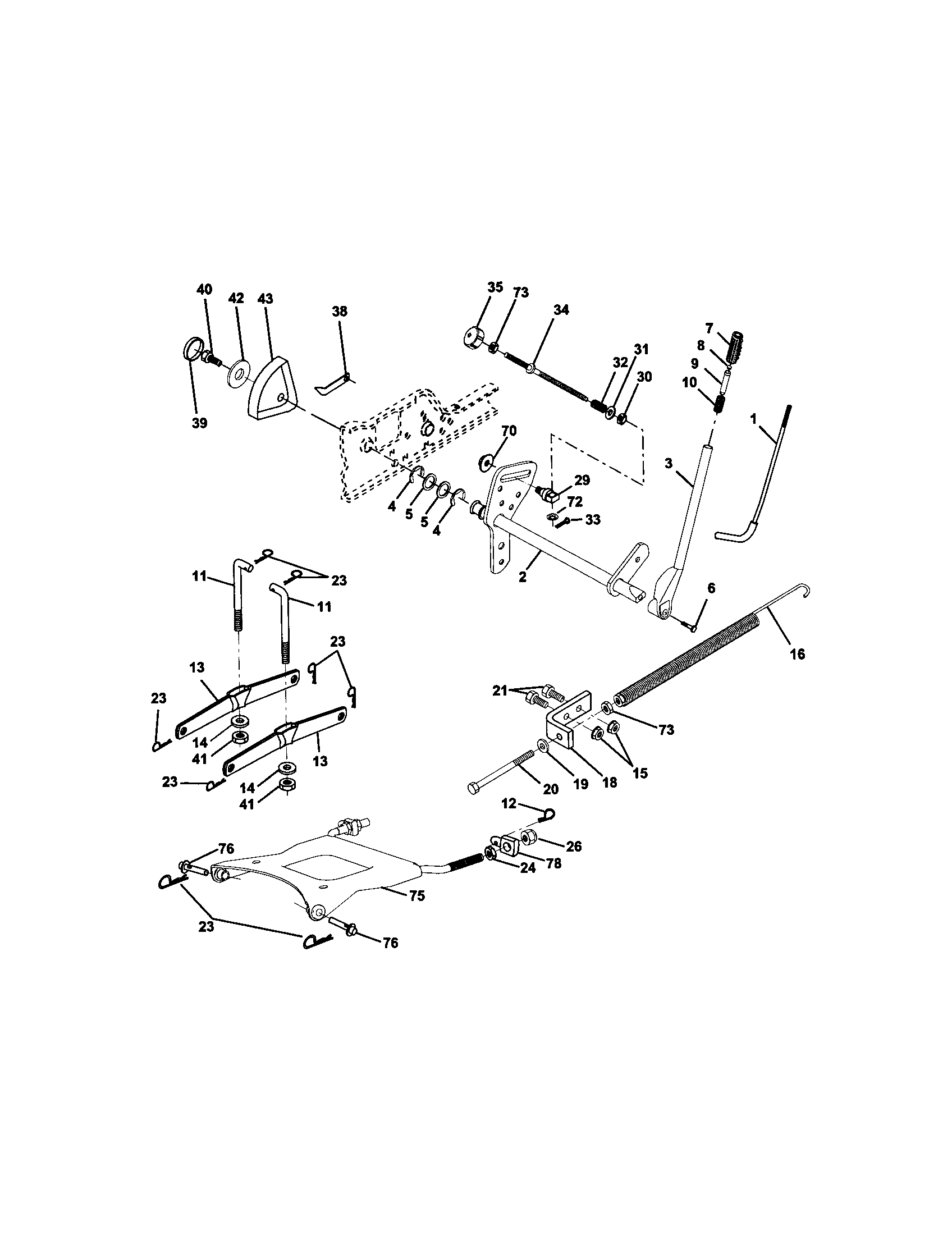 Craftsman 917274961 lift assembly diagram