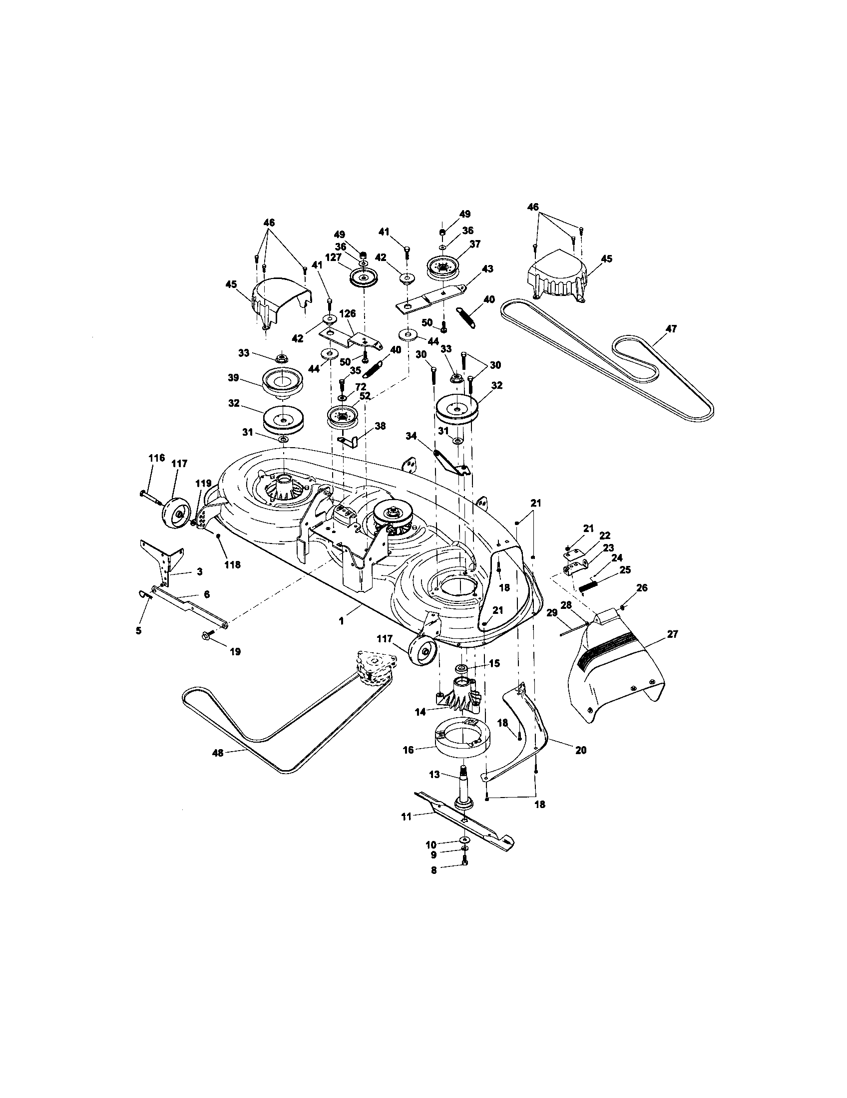 Craftsman 917274961 mower deck diagram