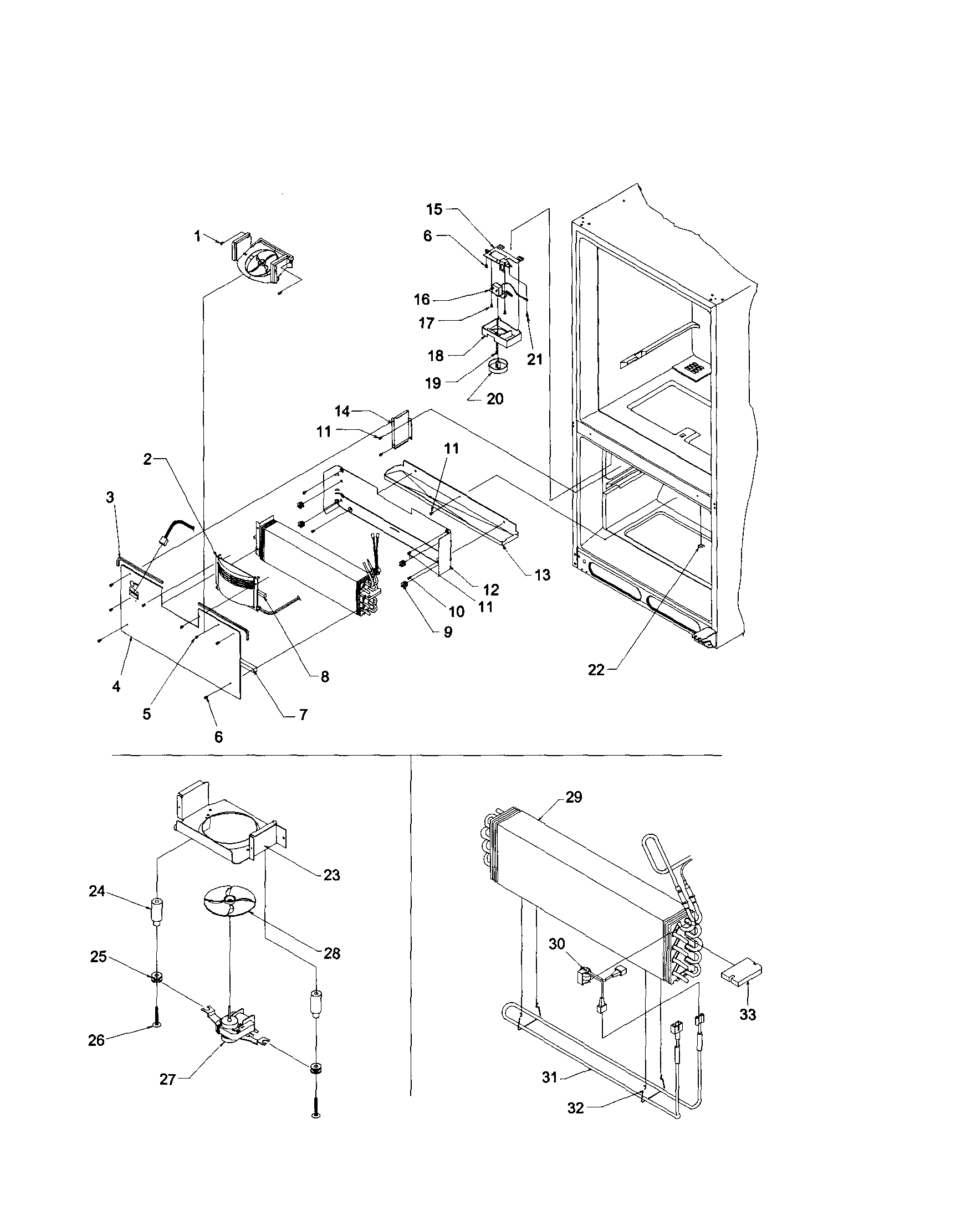 Kenmore 59661292101 evaporator/freezer control diagram