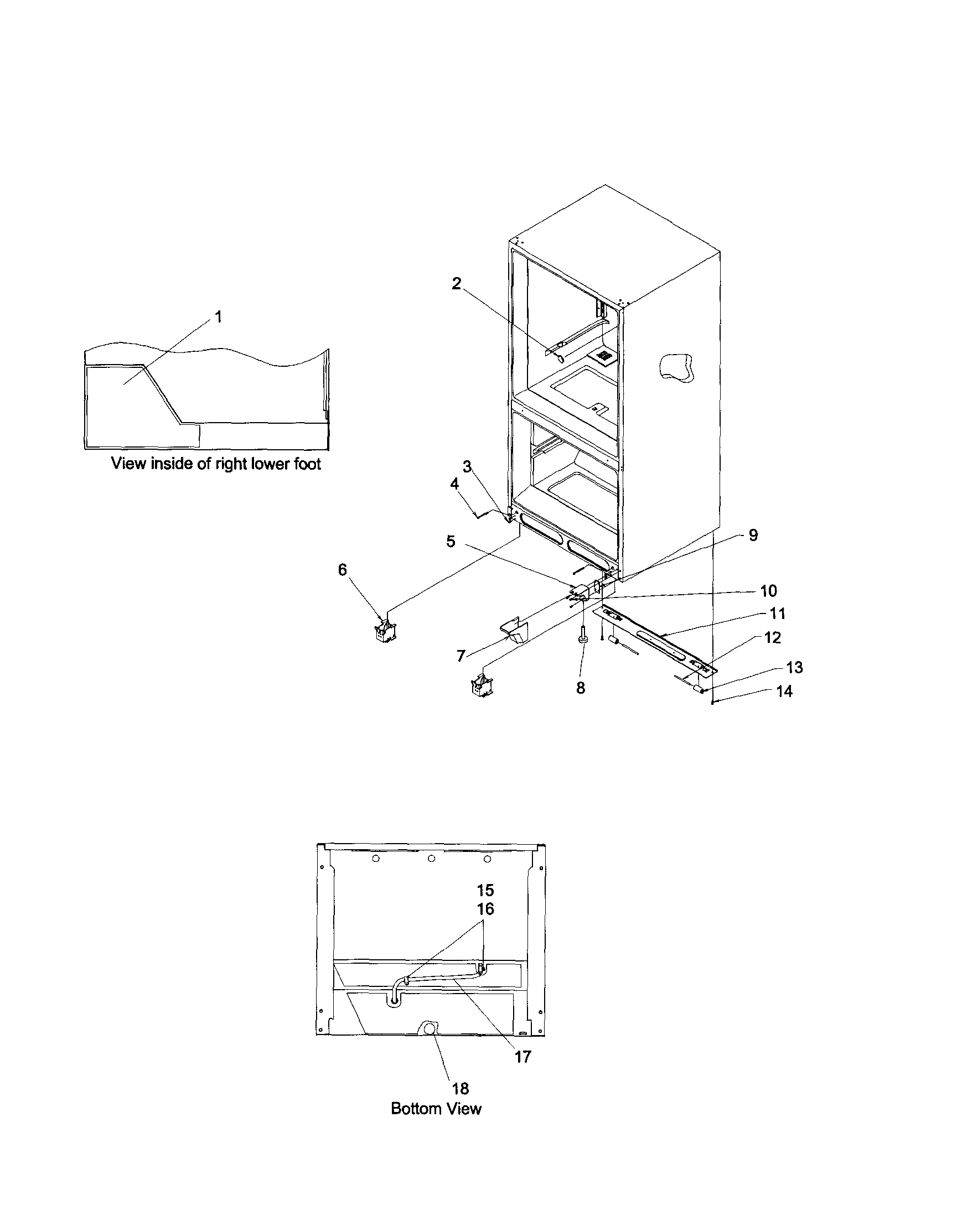 Kenmore 59661292101 insulation and roller diagram