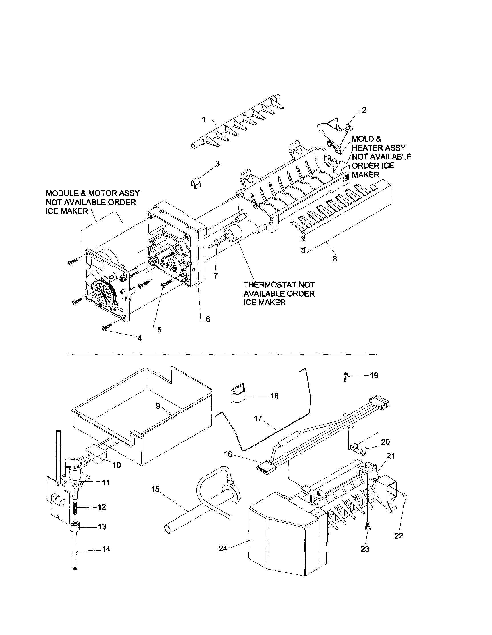 Kenmore 59661292101 ice maker assembly diagram