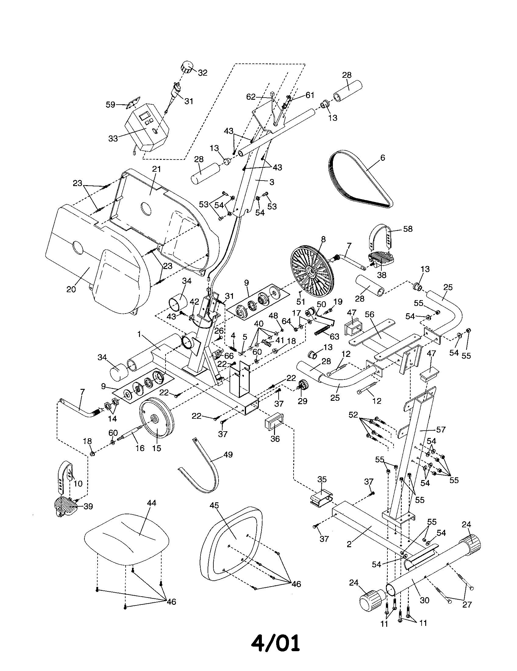 Weslo WLEX27182 frame diagram