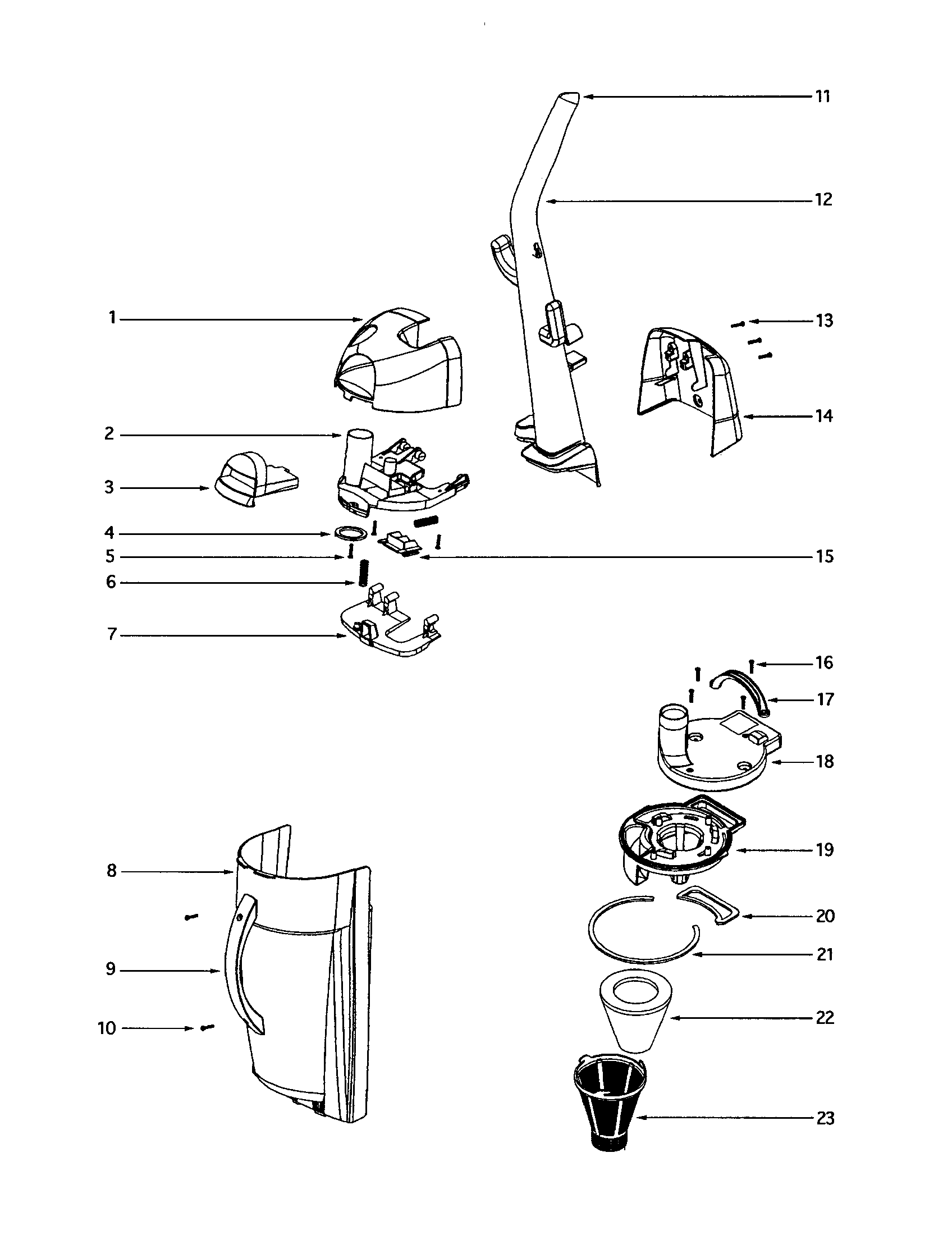 Eureka 4684AT handle diagram