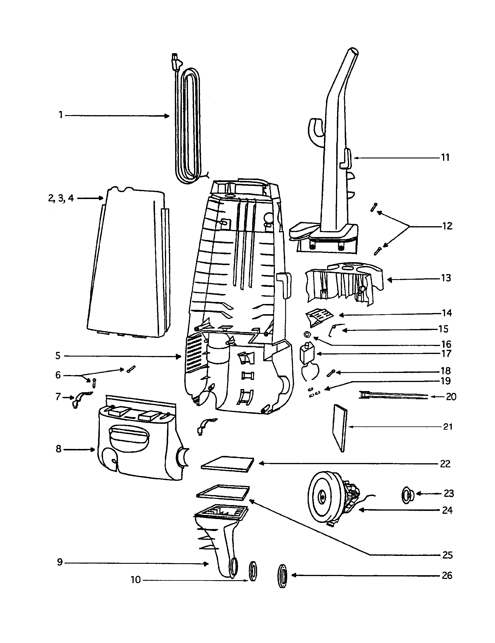 Eureka 4334AT motor cover diagram