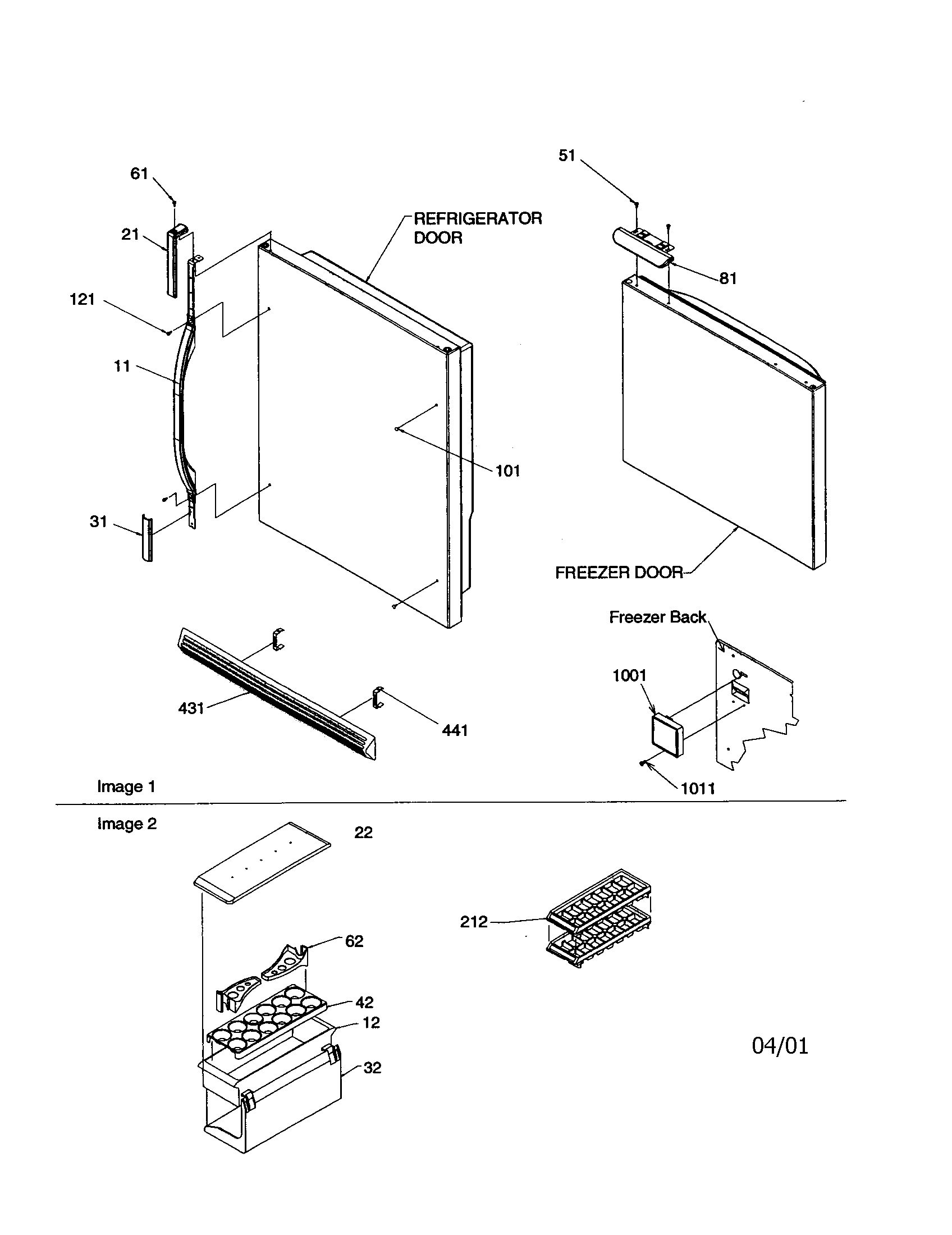 Amana BR18V1W-P1320707WW door handles/accessories diagram