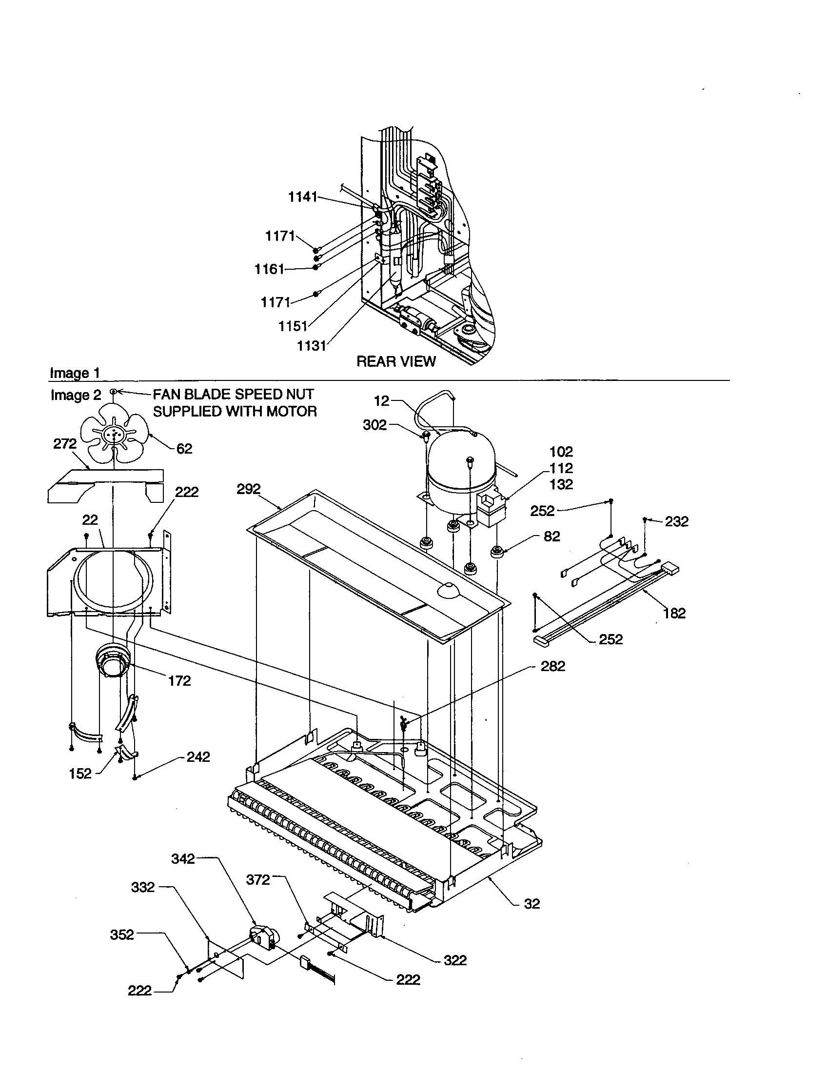 Amana BR18V1W-P1320707WW machine compartment diagram