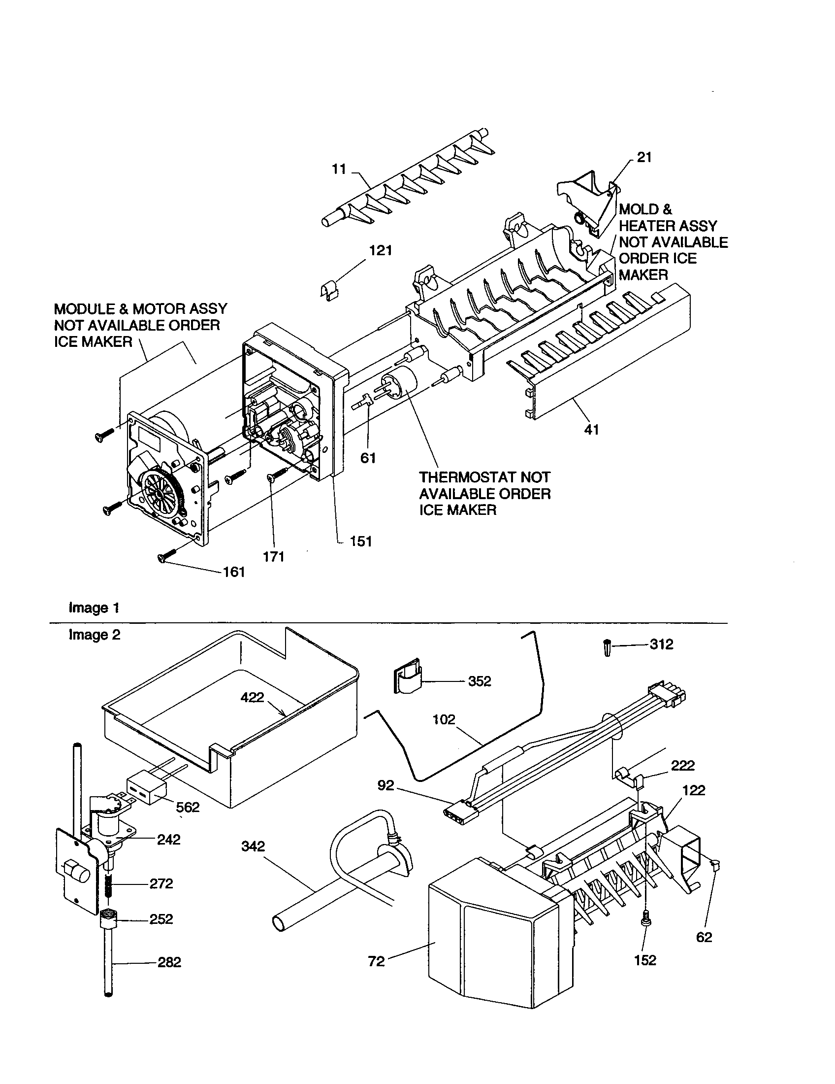 Amana BR18V1W-P1320707WW icemaker assembly diagram