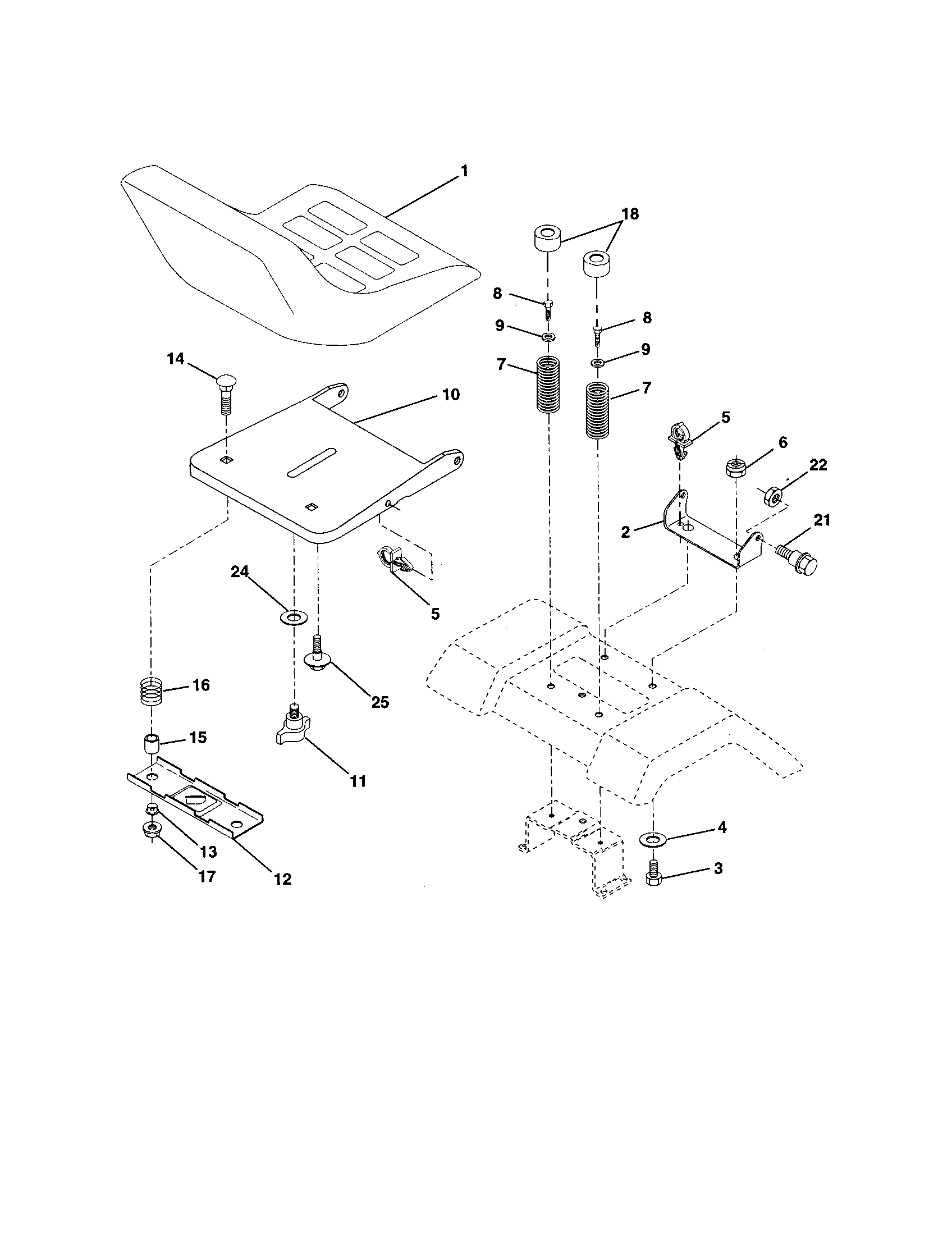 Craftsman 917250980 seat assembly diagram