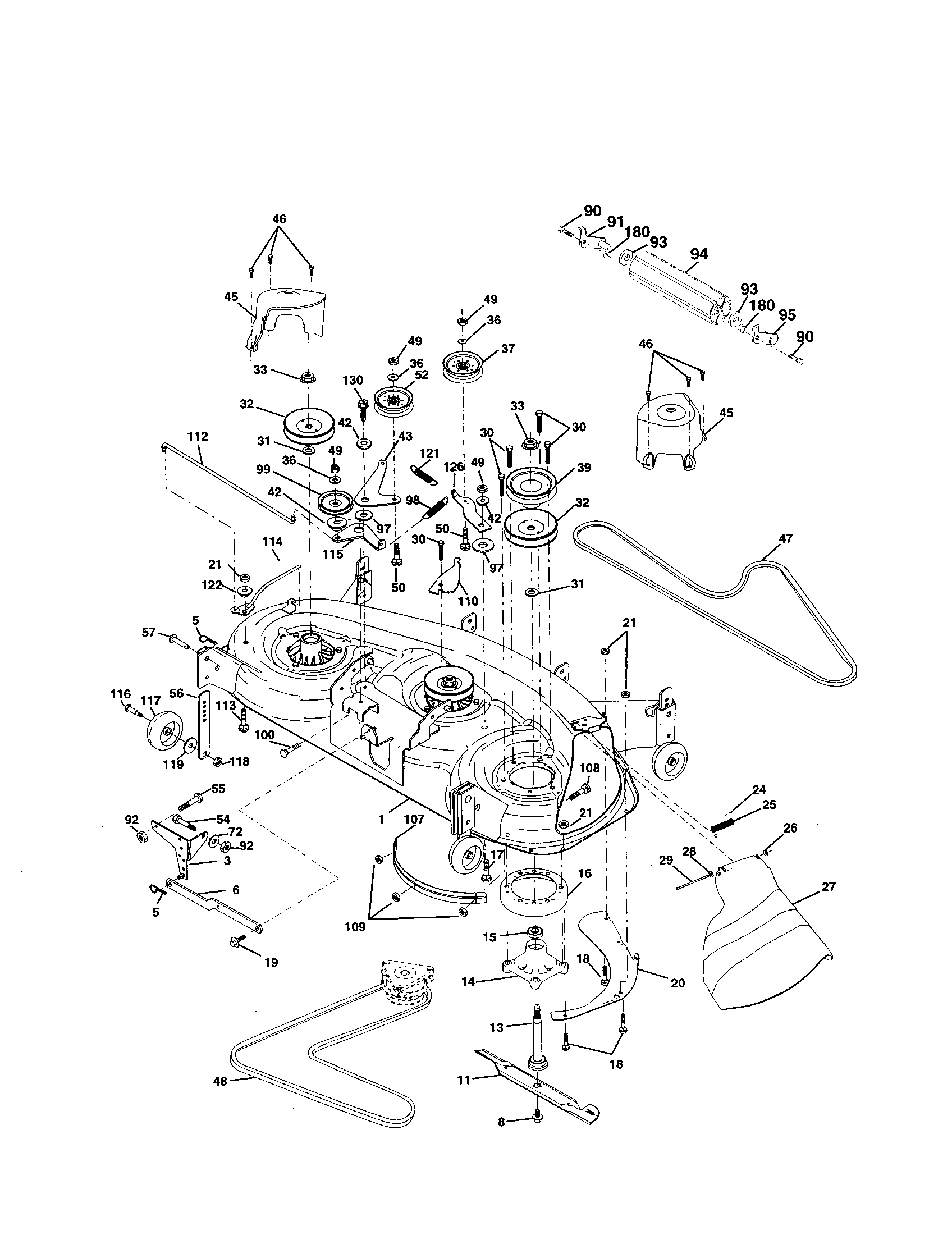 Craftsman 917250980 mower deck diagram
