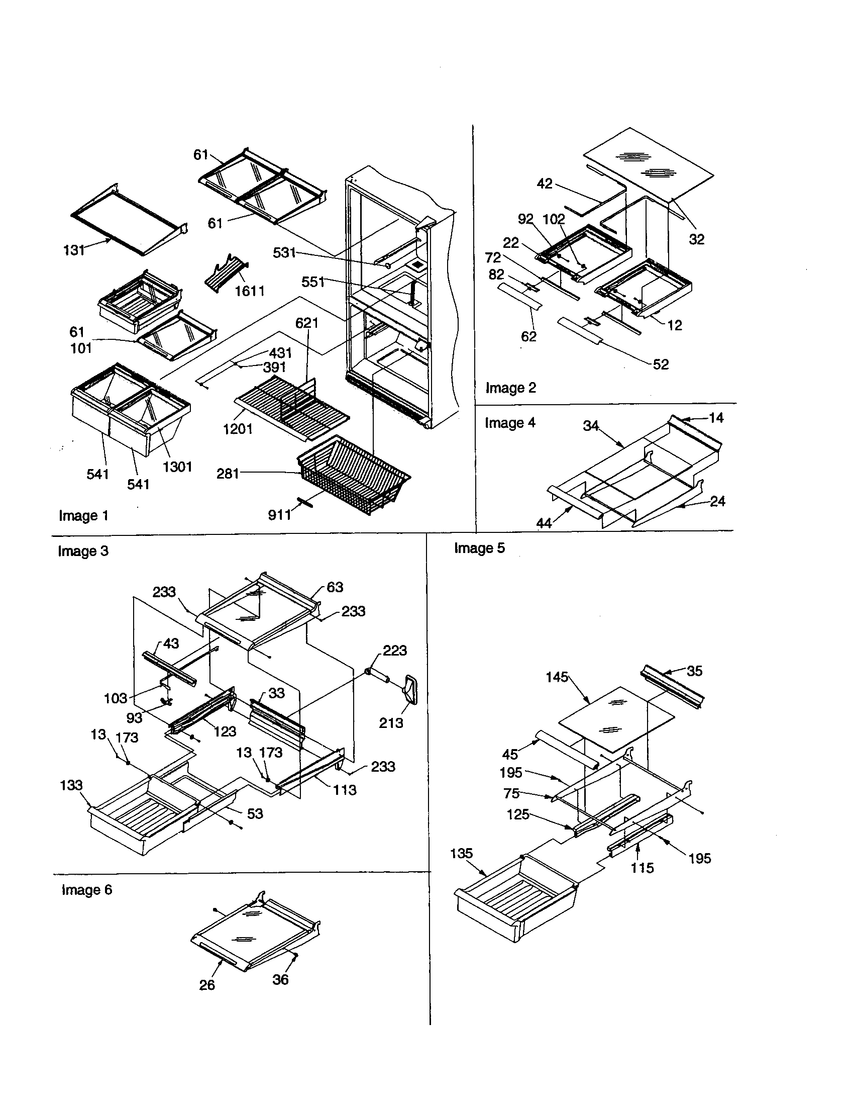 Amana BX21V1C-P1325028WC shelving assembly diagram