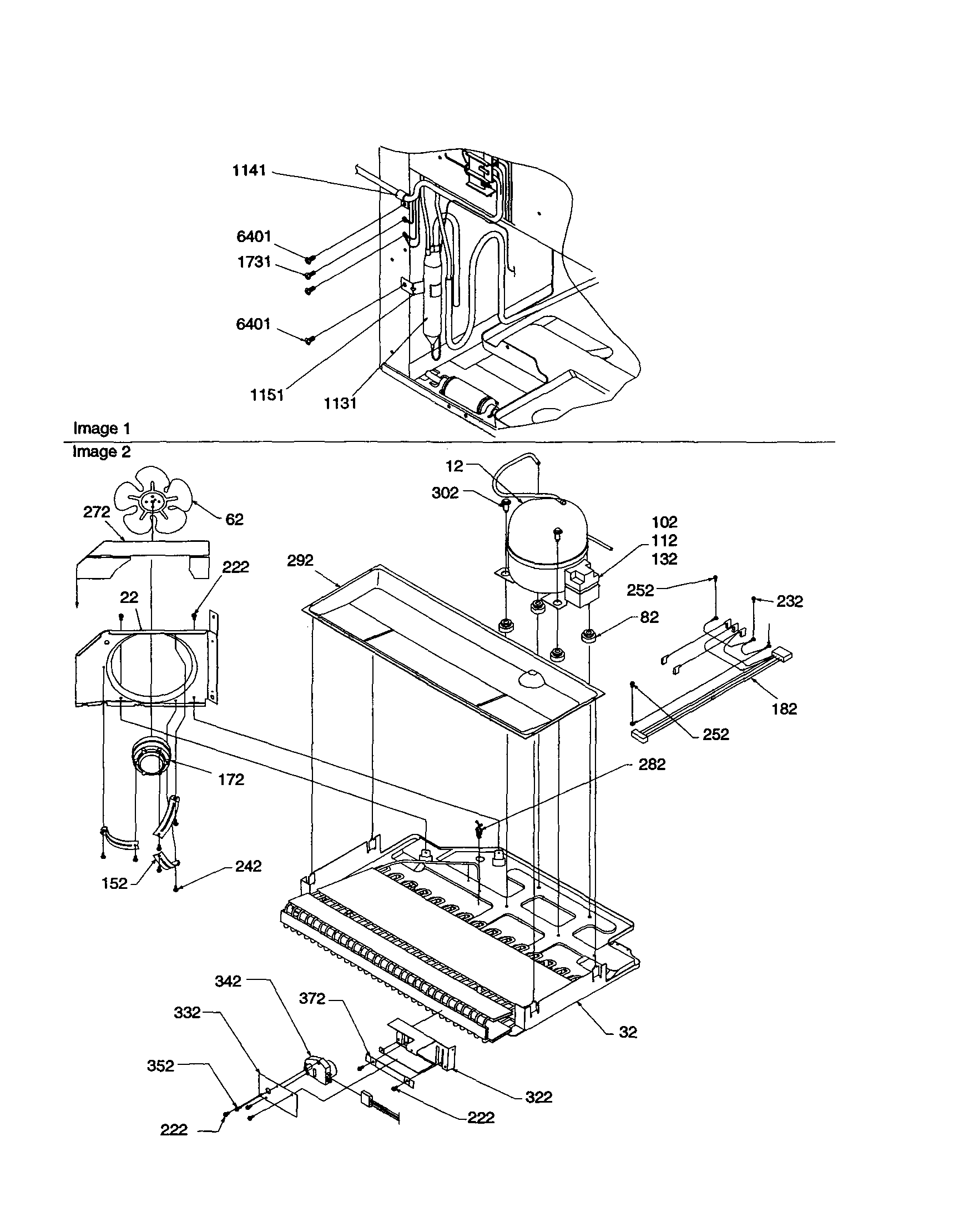 Amana BX21V1C-P1325028WC machine compartment diagram