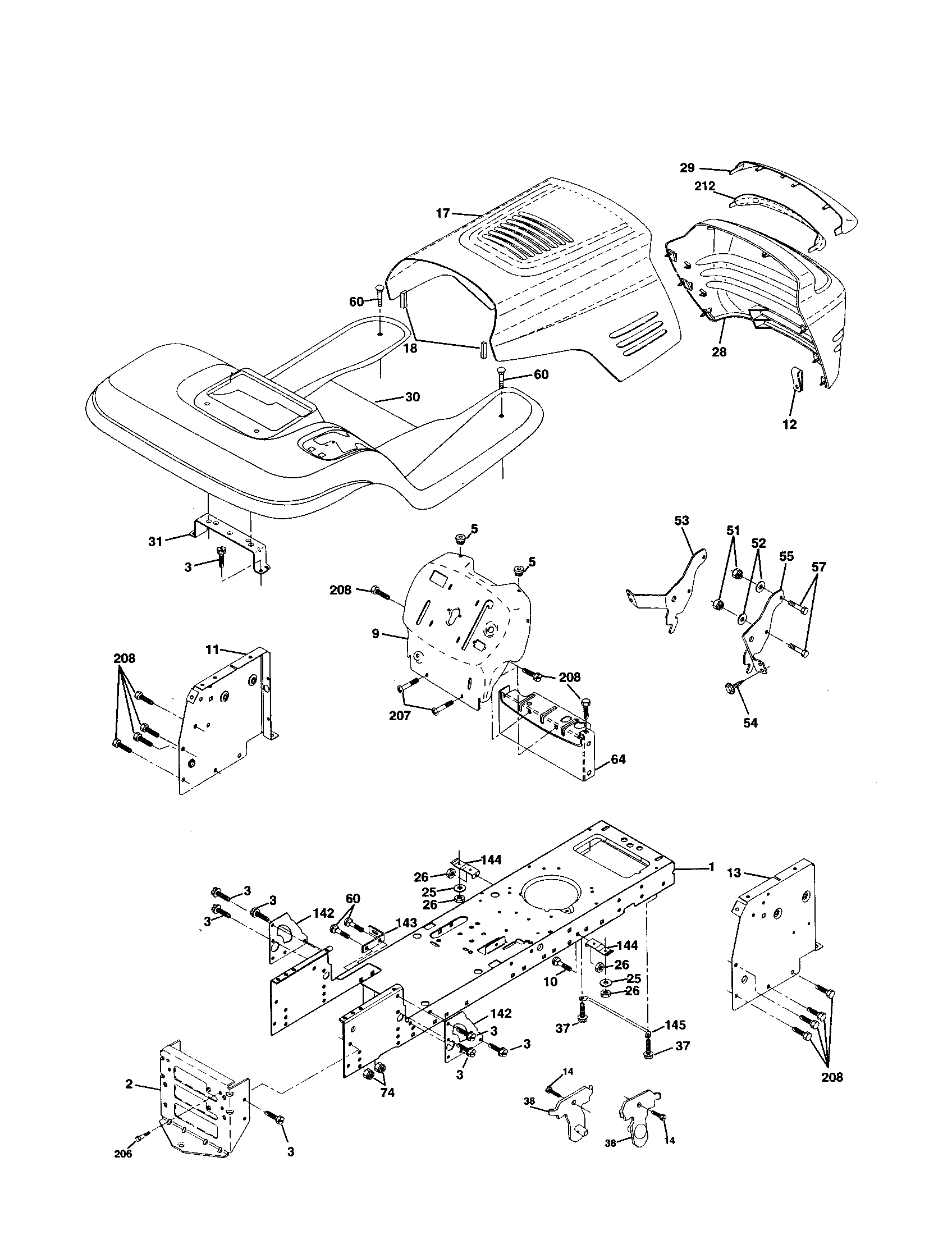 Craftsman 917250450 chassis and enclosures diagram