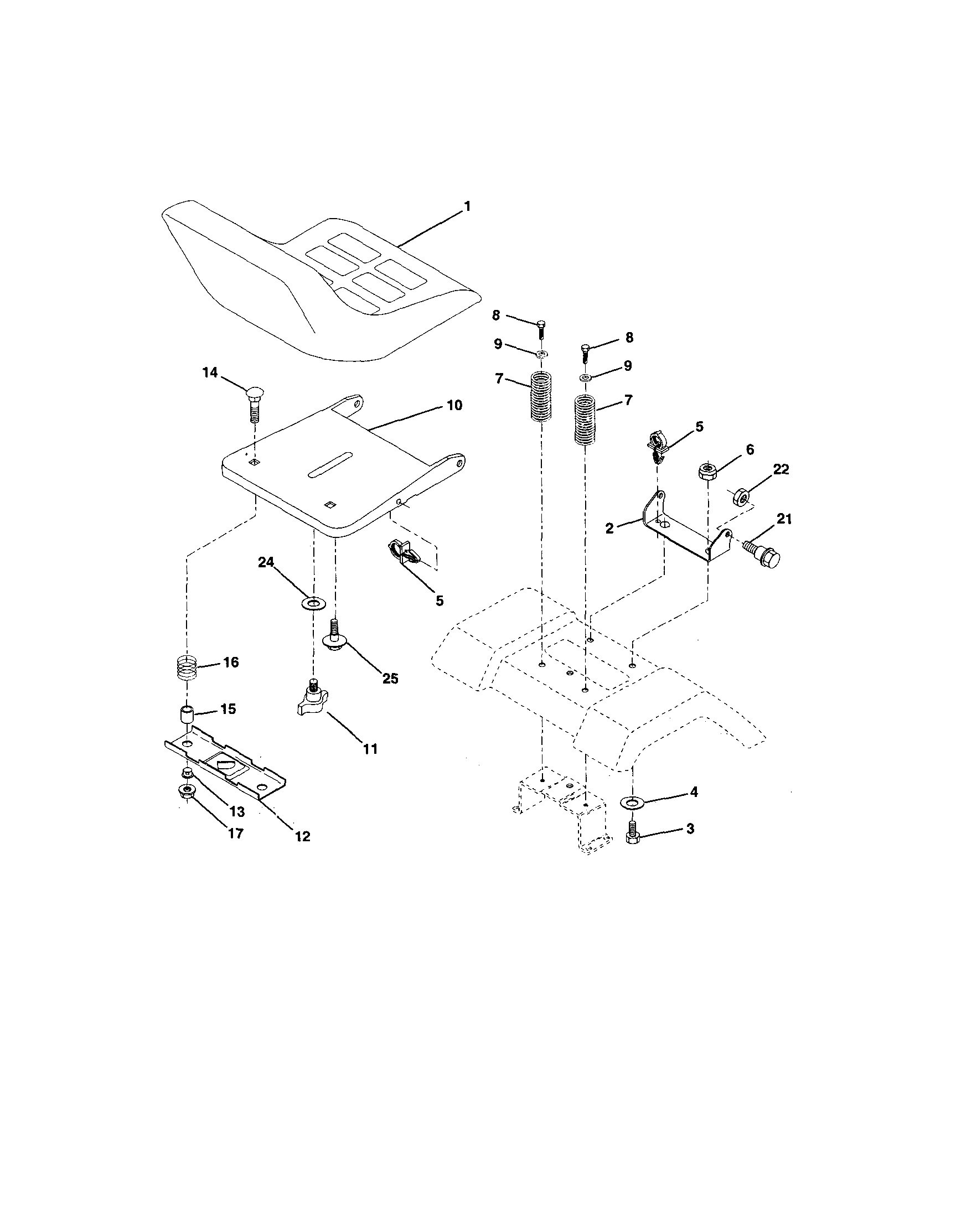 Craftsman 917250450 seat assembly diagram