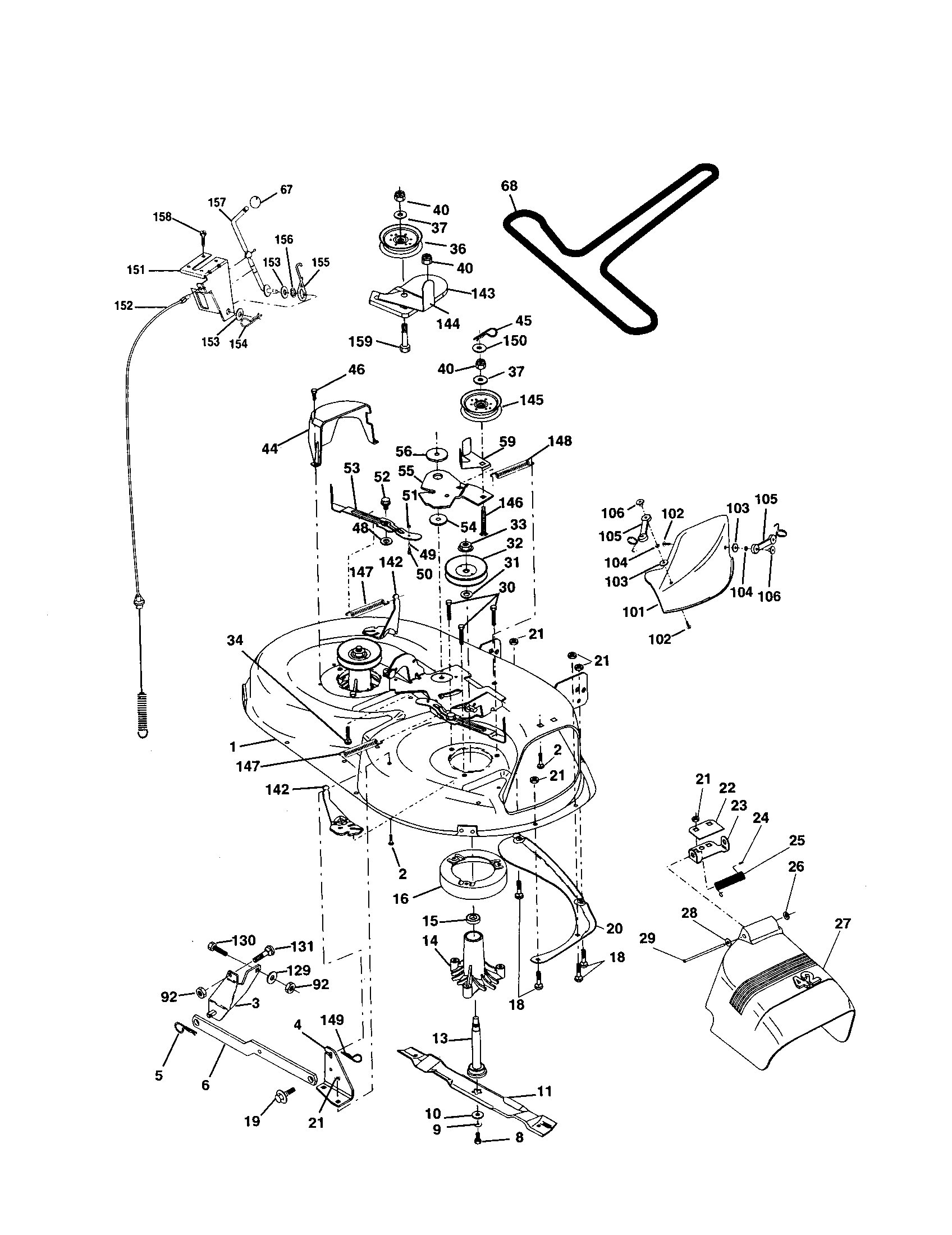 Craftsman 917250450 mower deck diagram