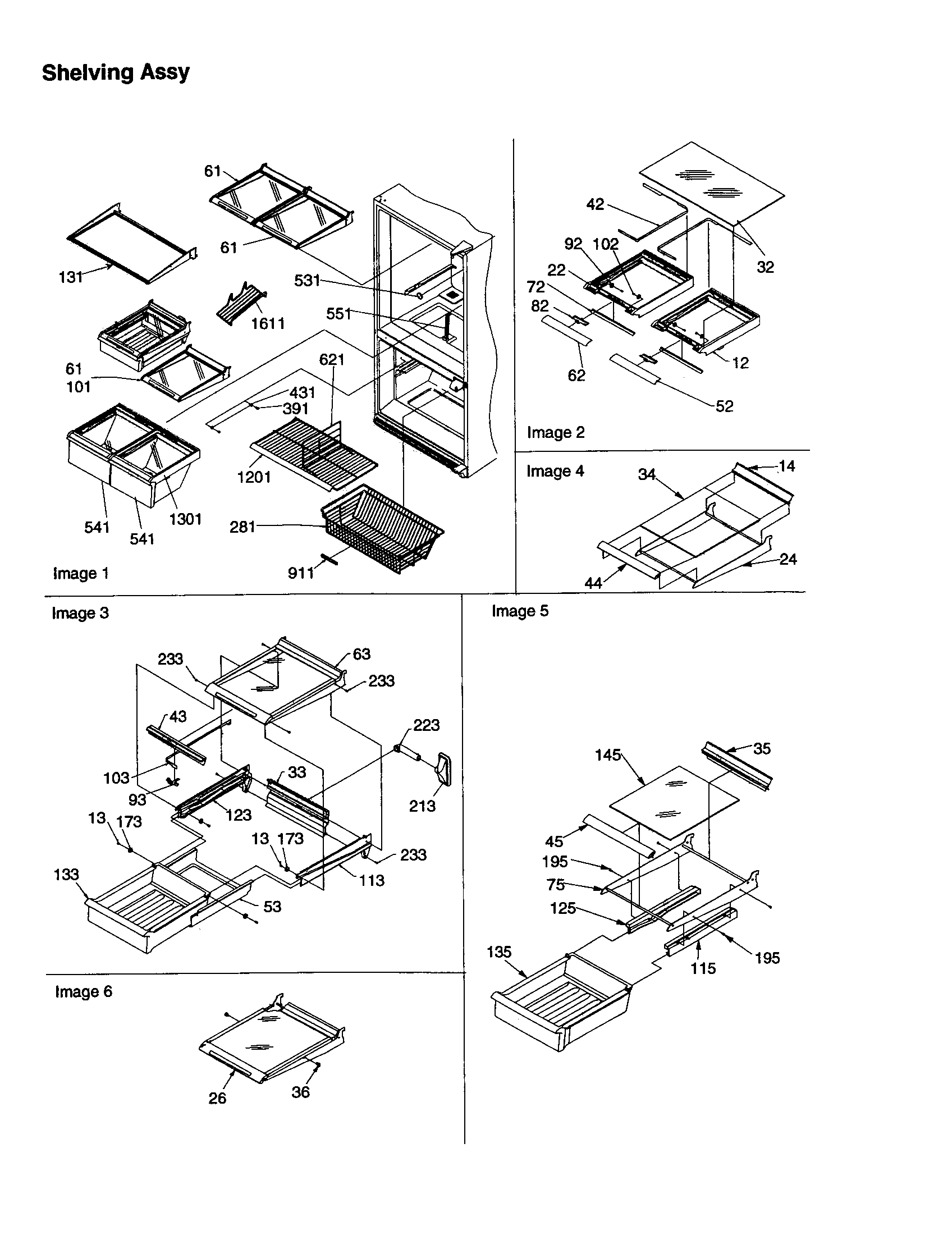 Amana BC21V1C-P1325022WC shelving assembly diagram