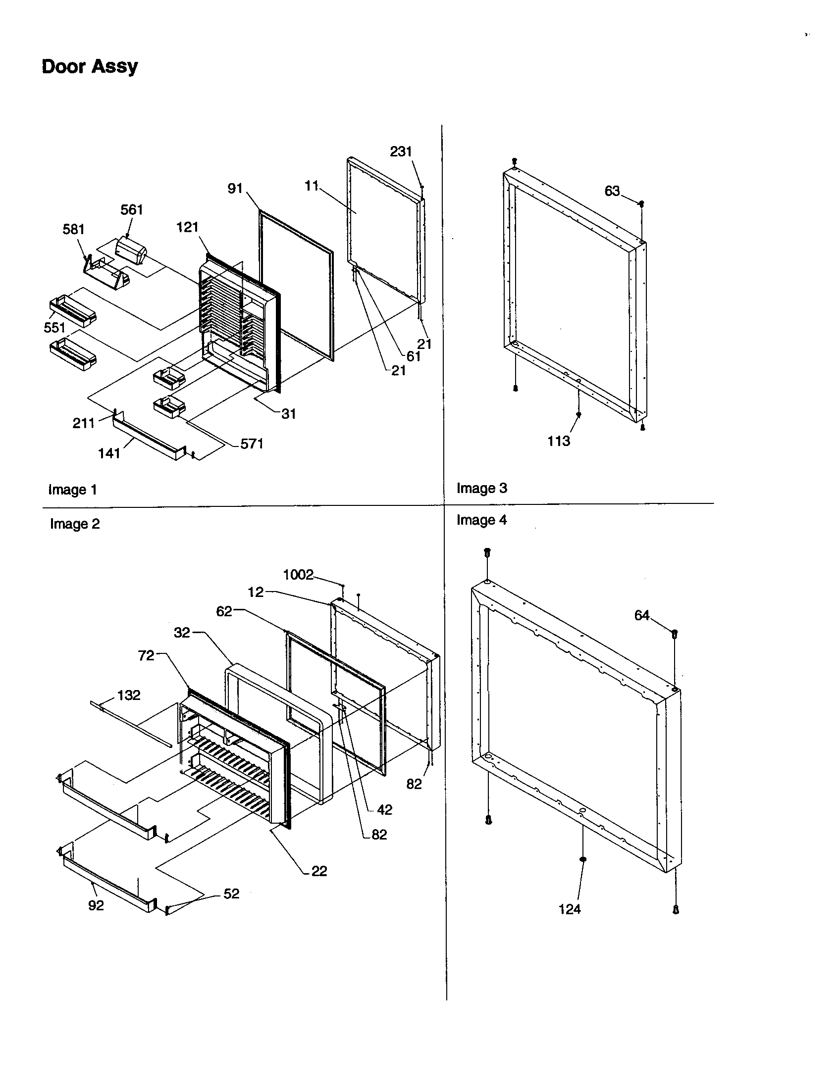 Amana BC21V1C-P1325022WC door assembly diagram