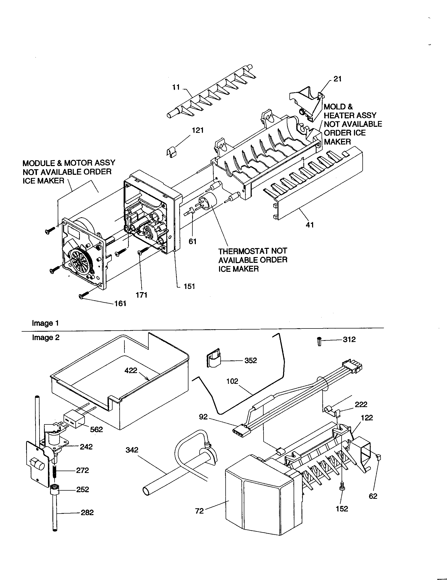 Amana BC21V1C-P1325022WC icemaker diagram