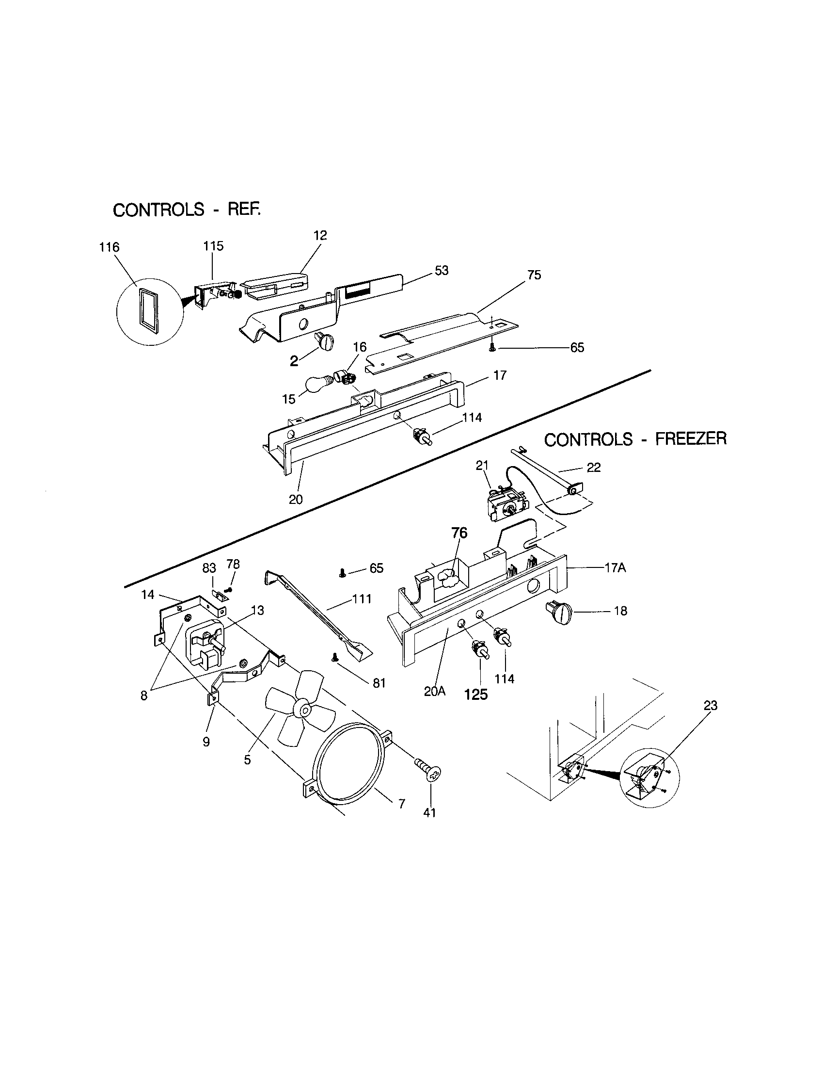 Frigidaire FRS20WRHW3 controls diagram