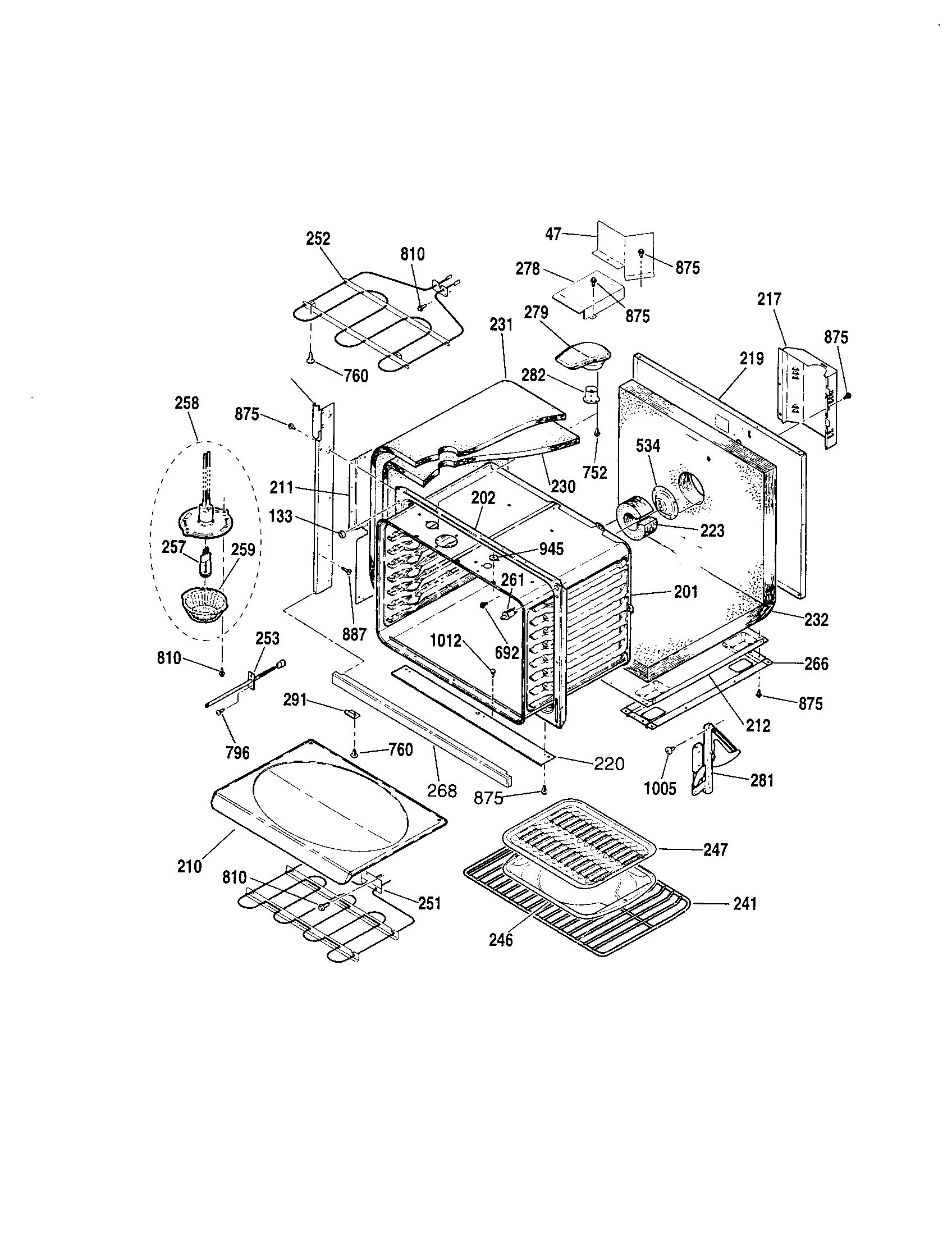 Kenmore Elite 91149009994 body diagram