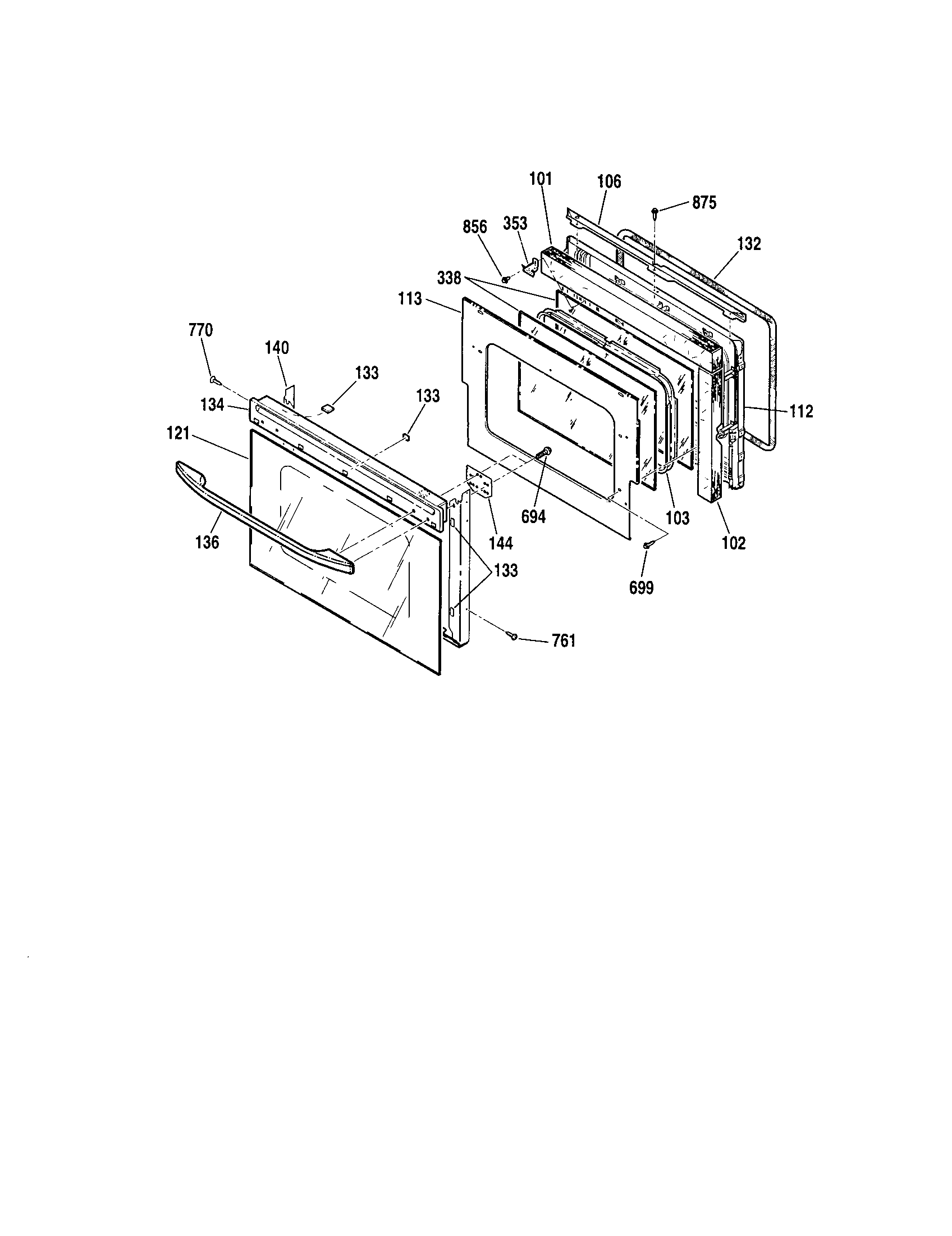 Kenmore Elite 91149009994 door diagram