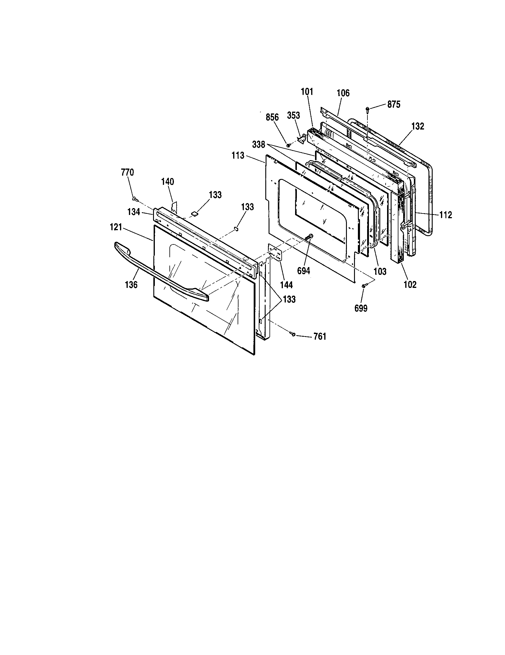 Kenmore 91149019994 door diagram