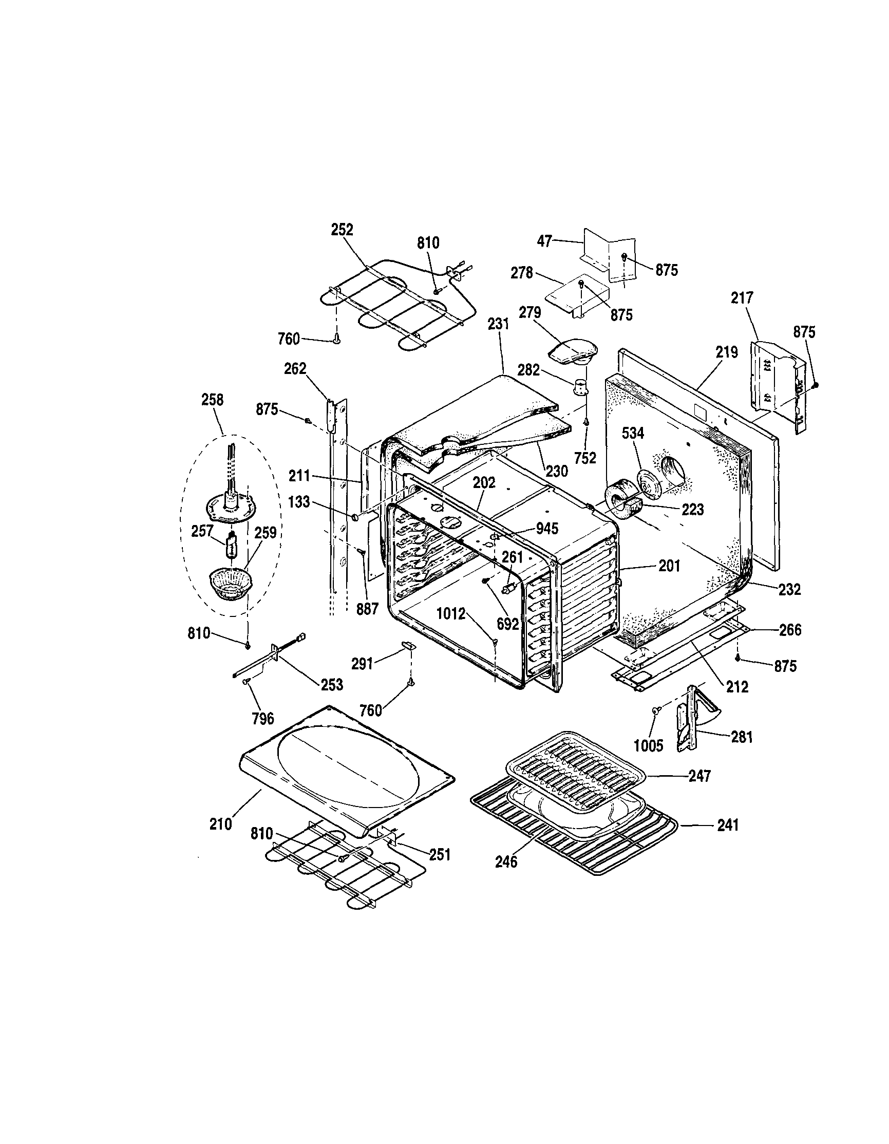 Kenmore 91149019994 upper body diagram