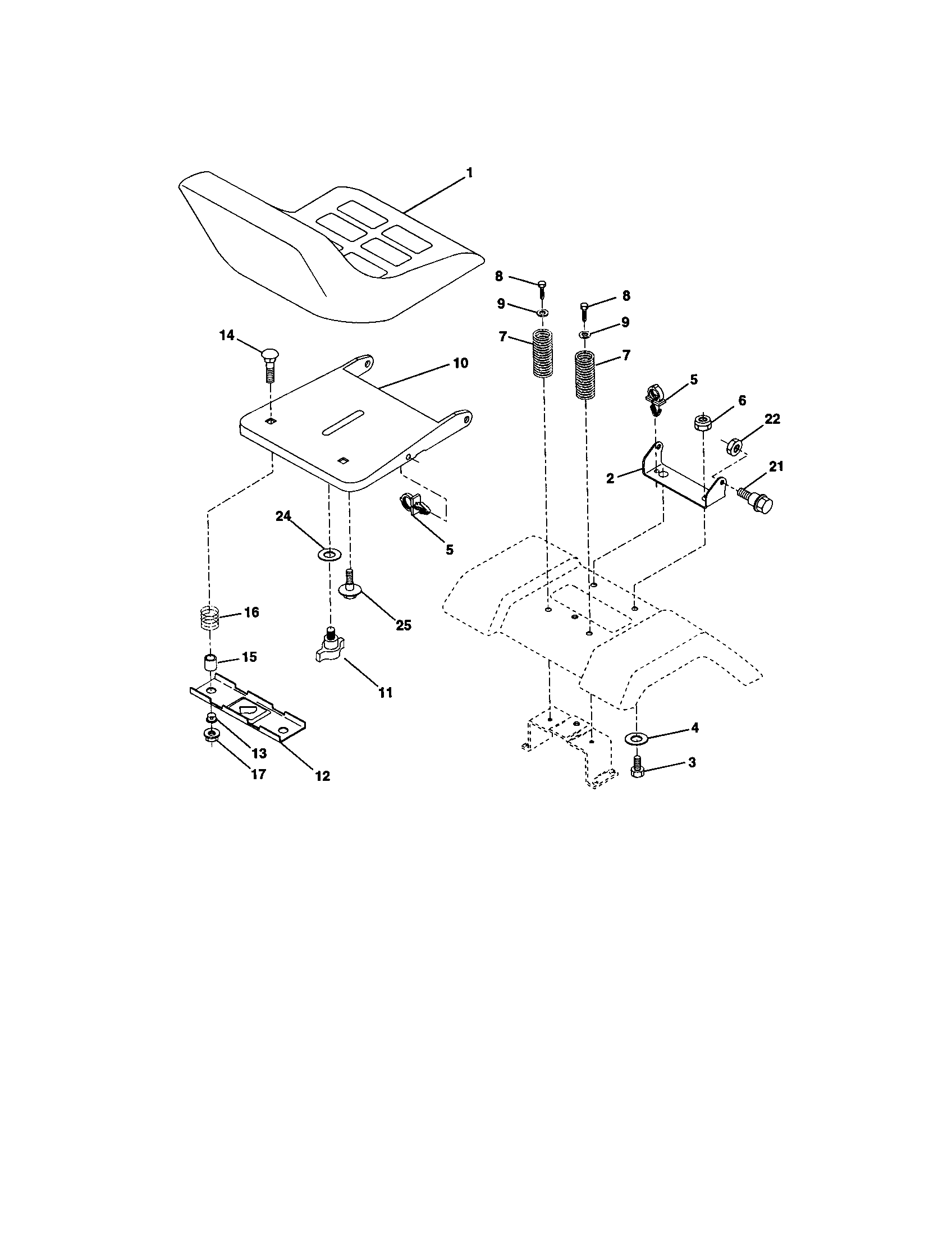 Craftsman 917271634 seat assembly diagram