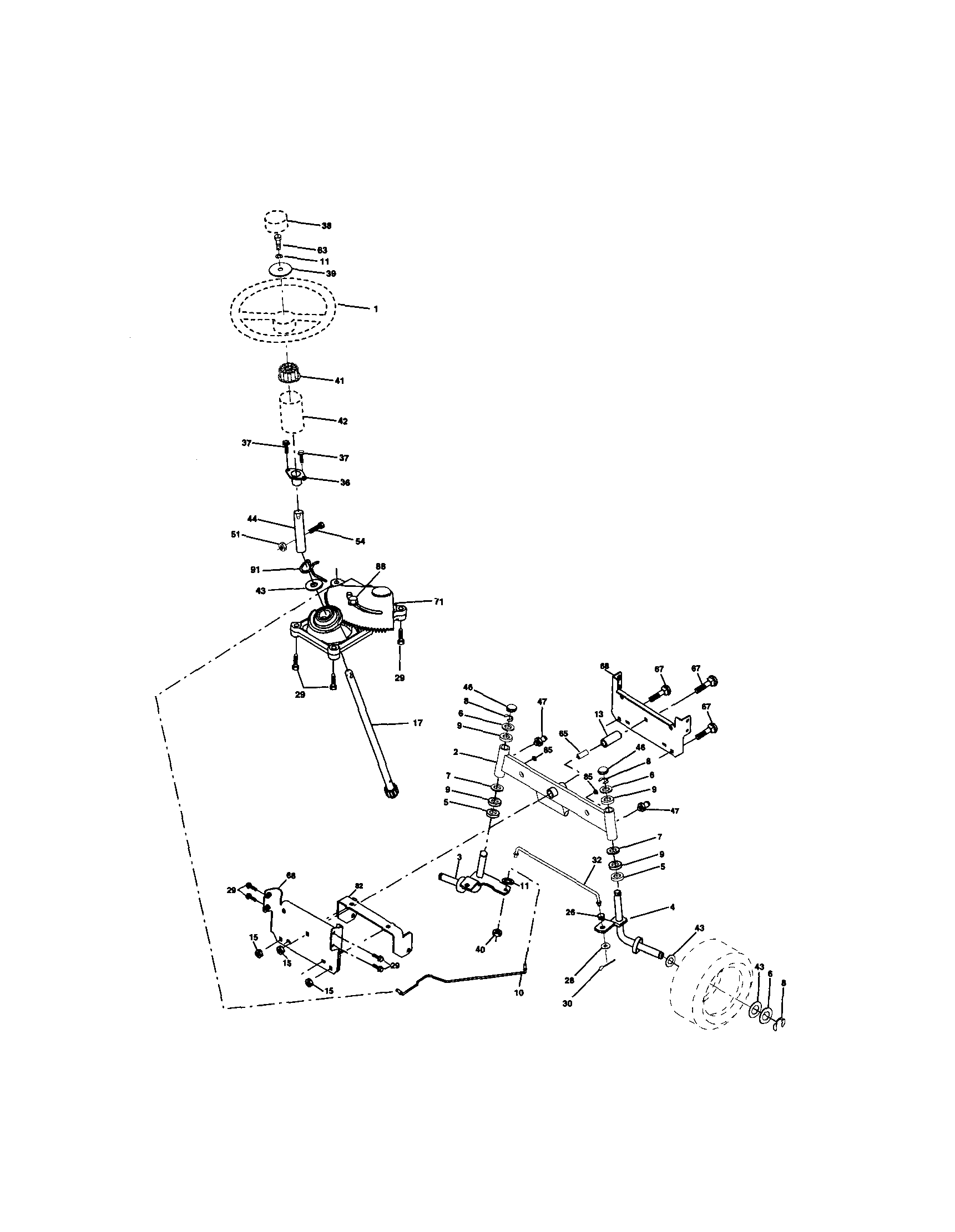 Craftsman 917271743 steering assembly diagram