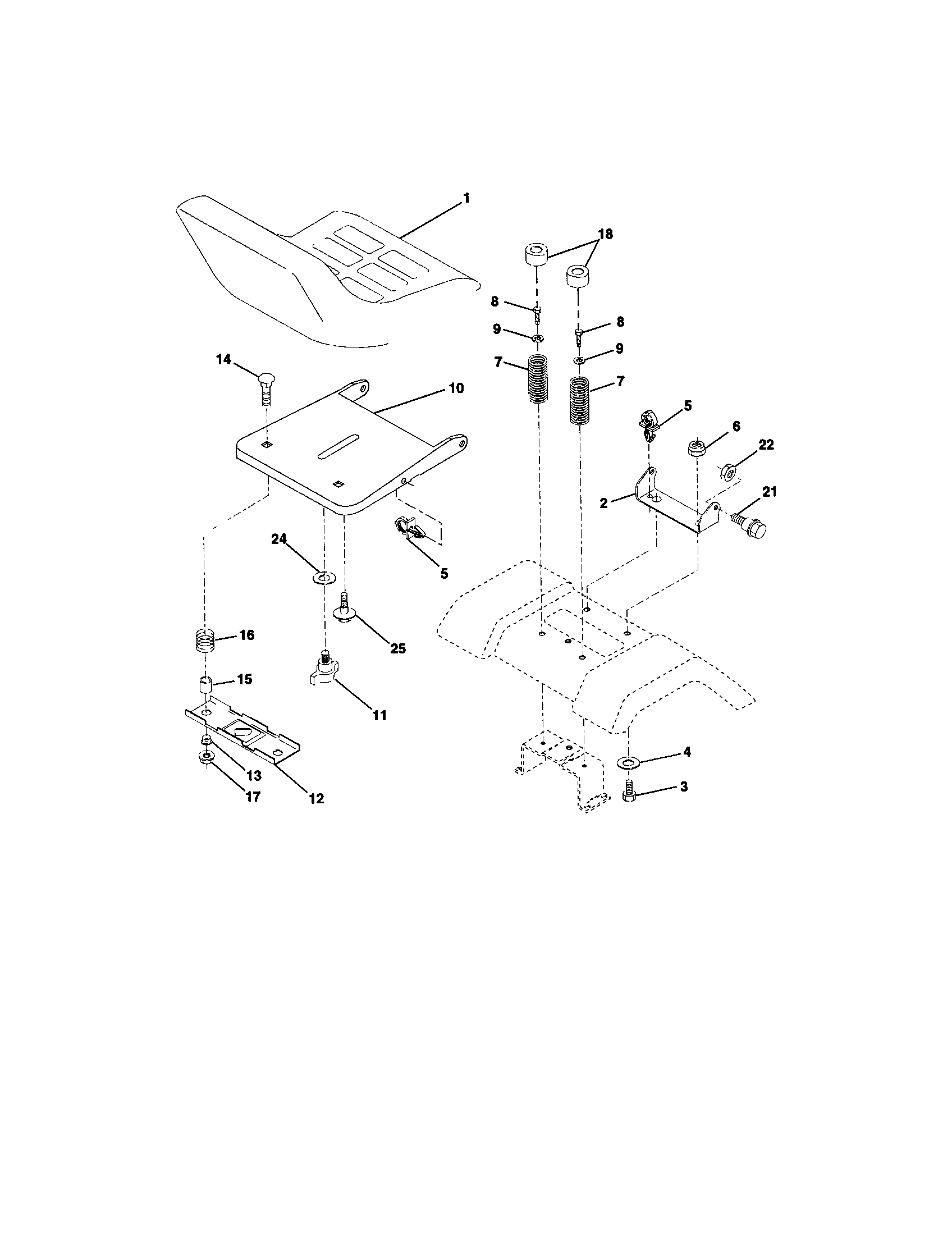 Craftsman 917271743 seat assembly diagram