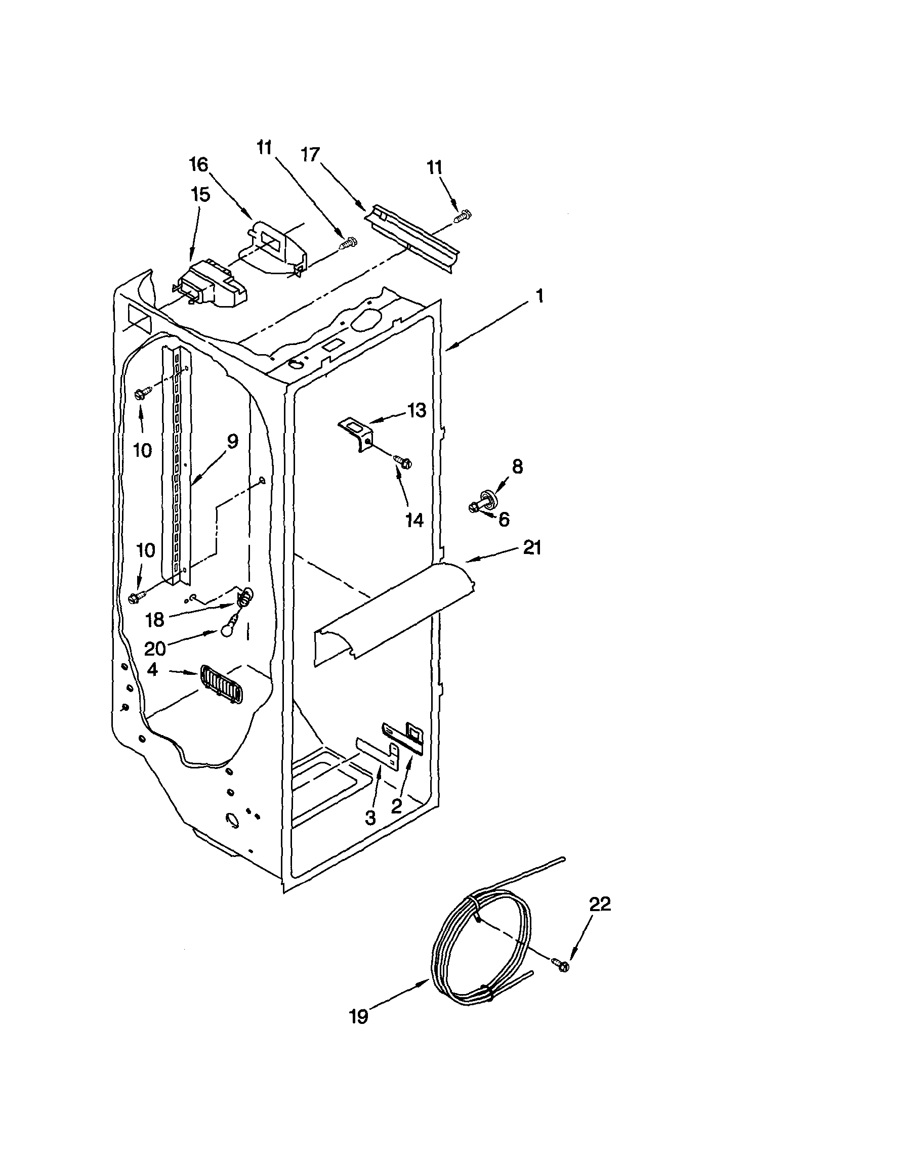 Kenmore 10651264101 refrigerator liner diagram