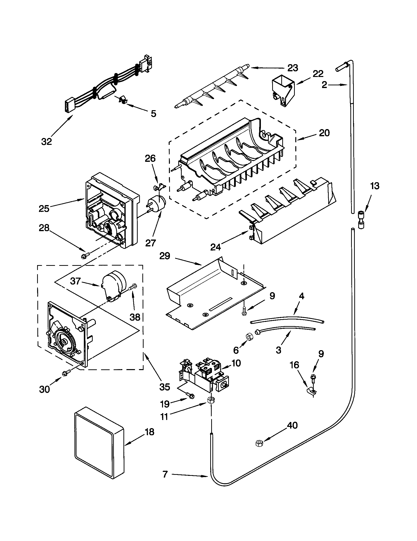 Kenmore 10651264101 icemaker diagram