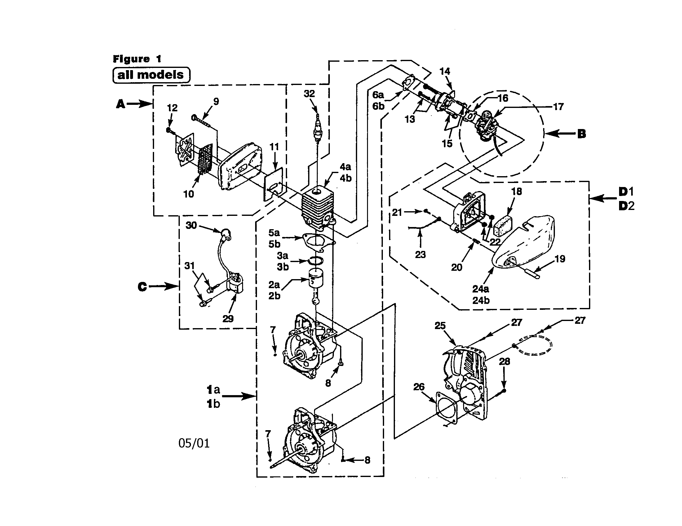 Homelite UT15113-R muffler kit diagram