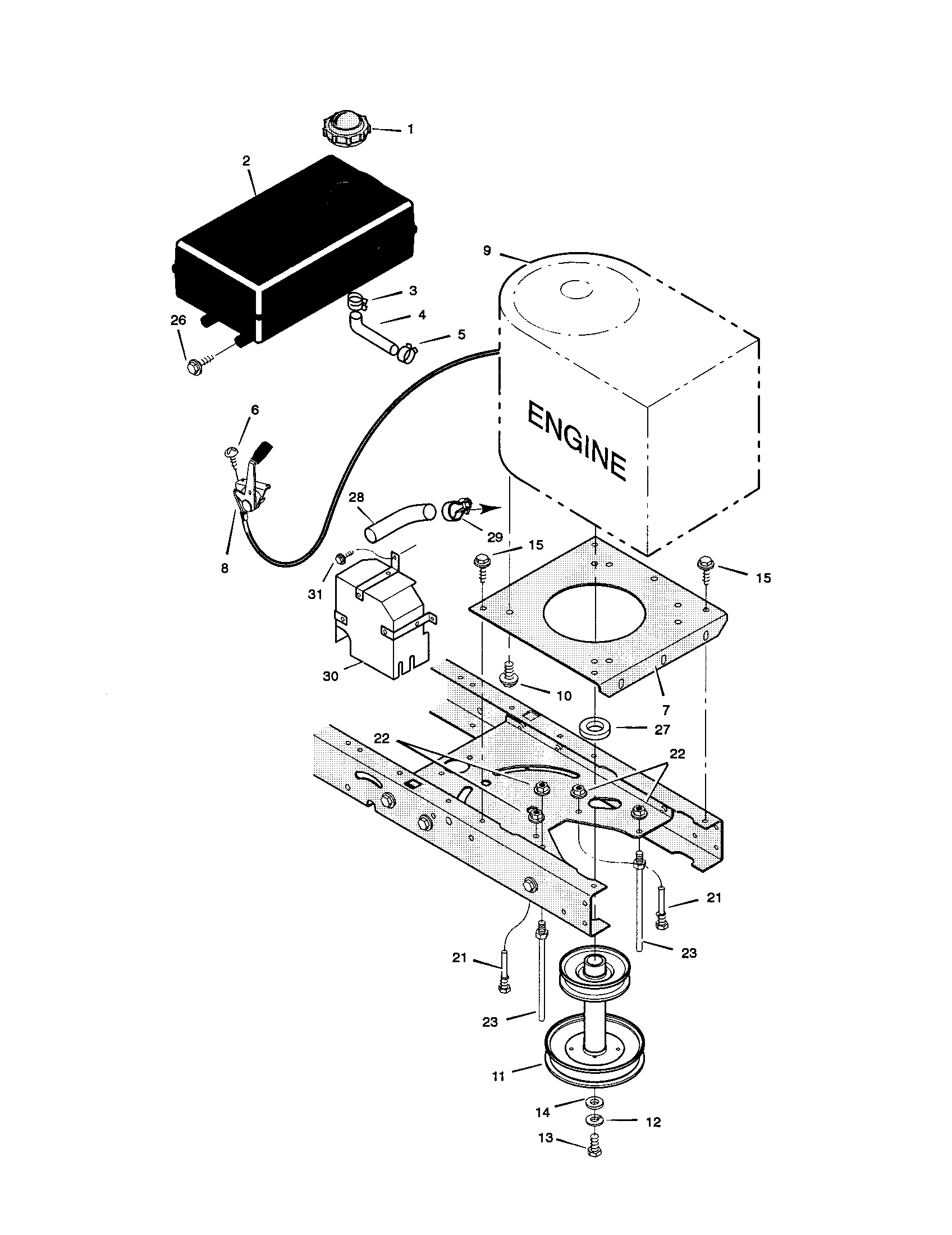 Murray 42583X9A engine mount diagram