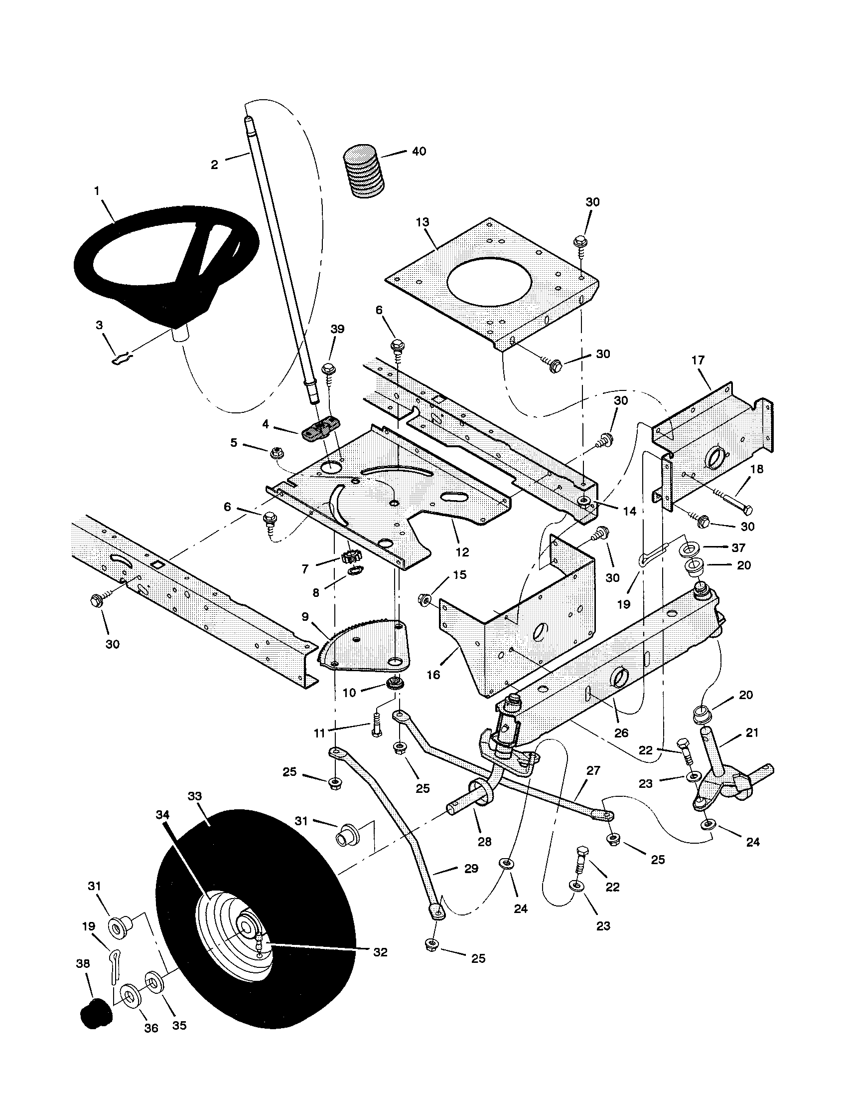 Murray 50568X9A steering diagram