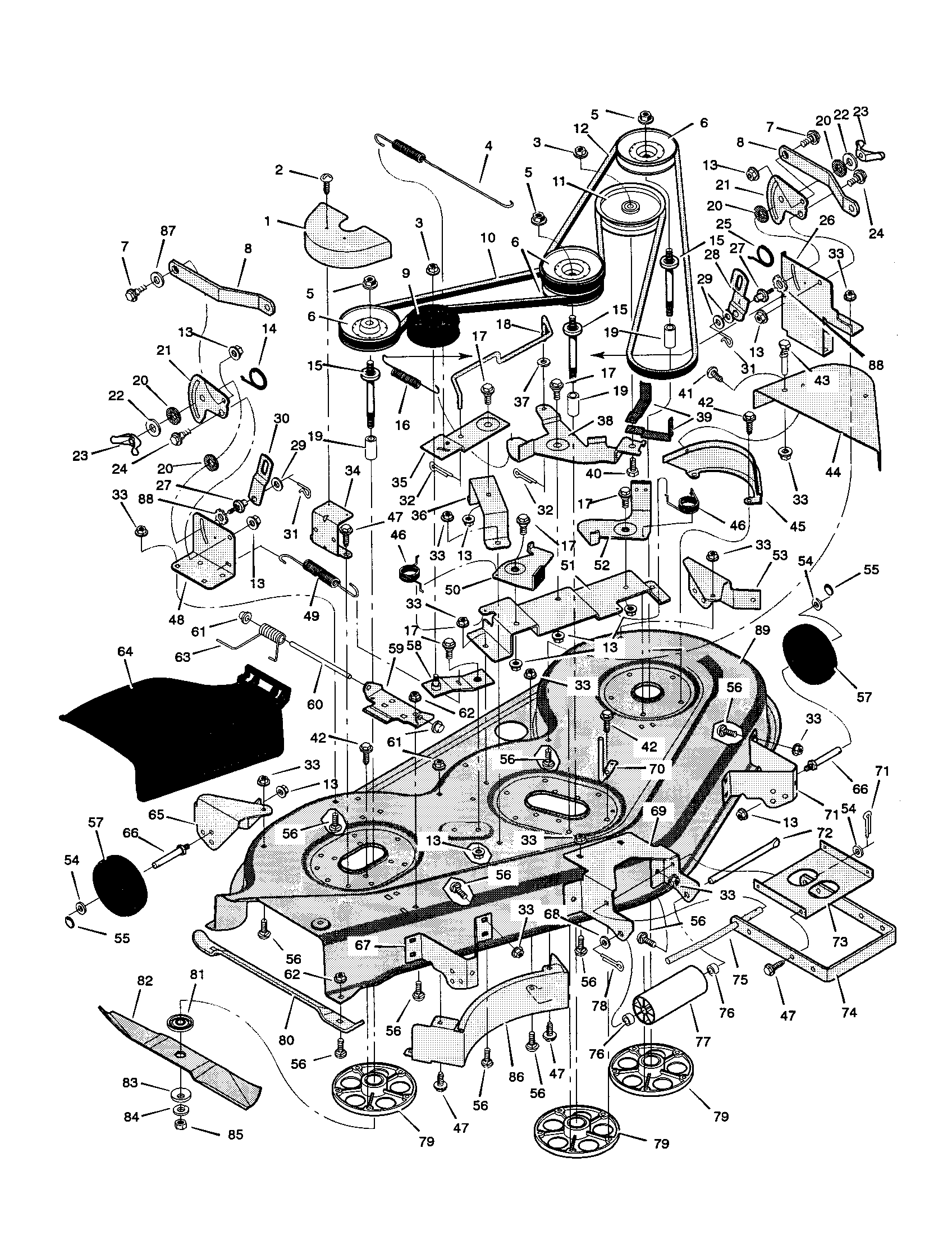 Murray 50568X9A mower housing diagram