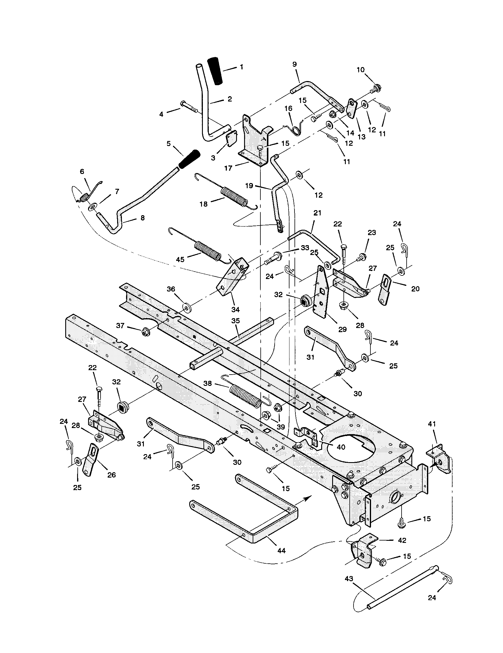 Murray 46569X9A mower housing suspension diagram